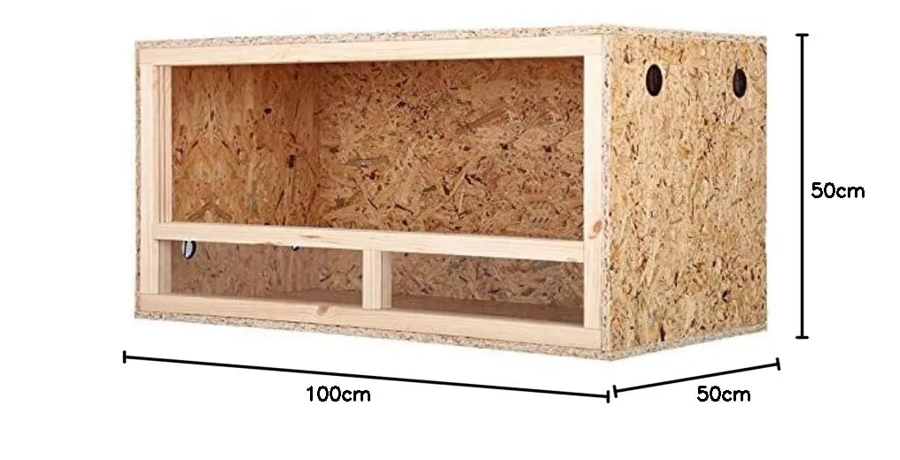 Repiterra Terrario per Rettili e Anfibi in Legno OSB, Facile da Montare, Vivarium con Aerazione sui Lati - 100x50x50cm - immagine 5