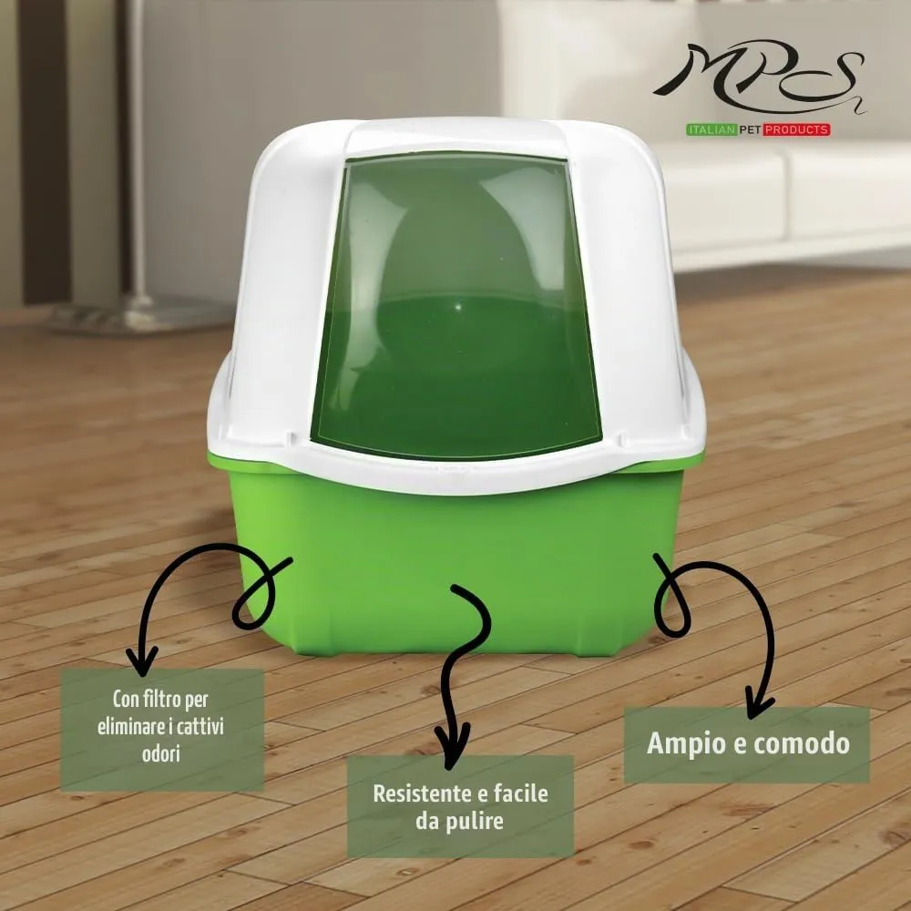 MPS Komoda, Toilette per gatti, chiusa completa di filtro e paletta, Colori assortiti - immagine 10
