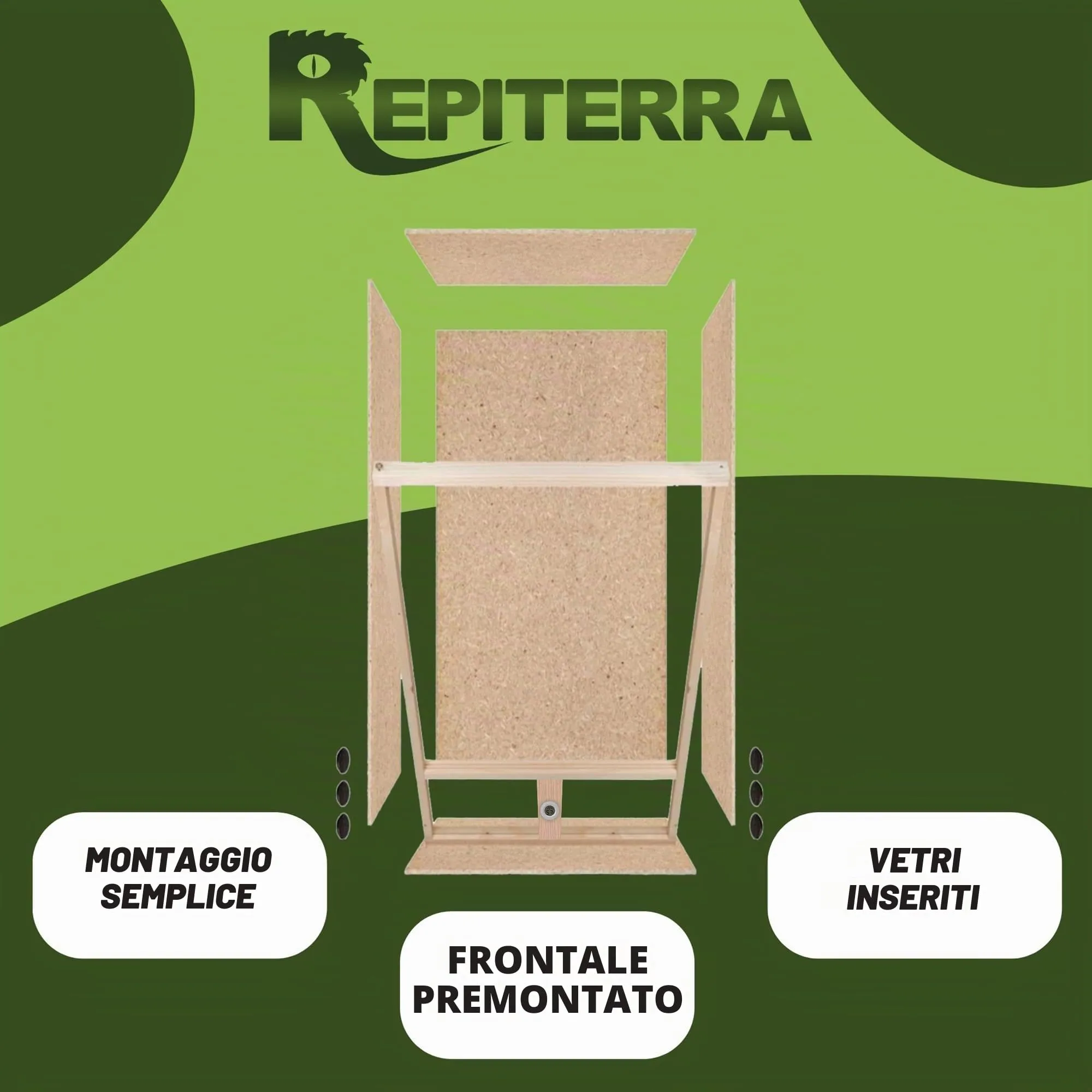Grande Rettile Terrario interno Terrario Ventilazione laterale per serpenti e lucertole, 60x120x60 - immagine 3