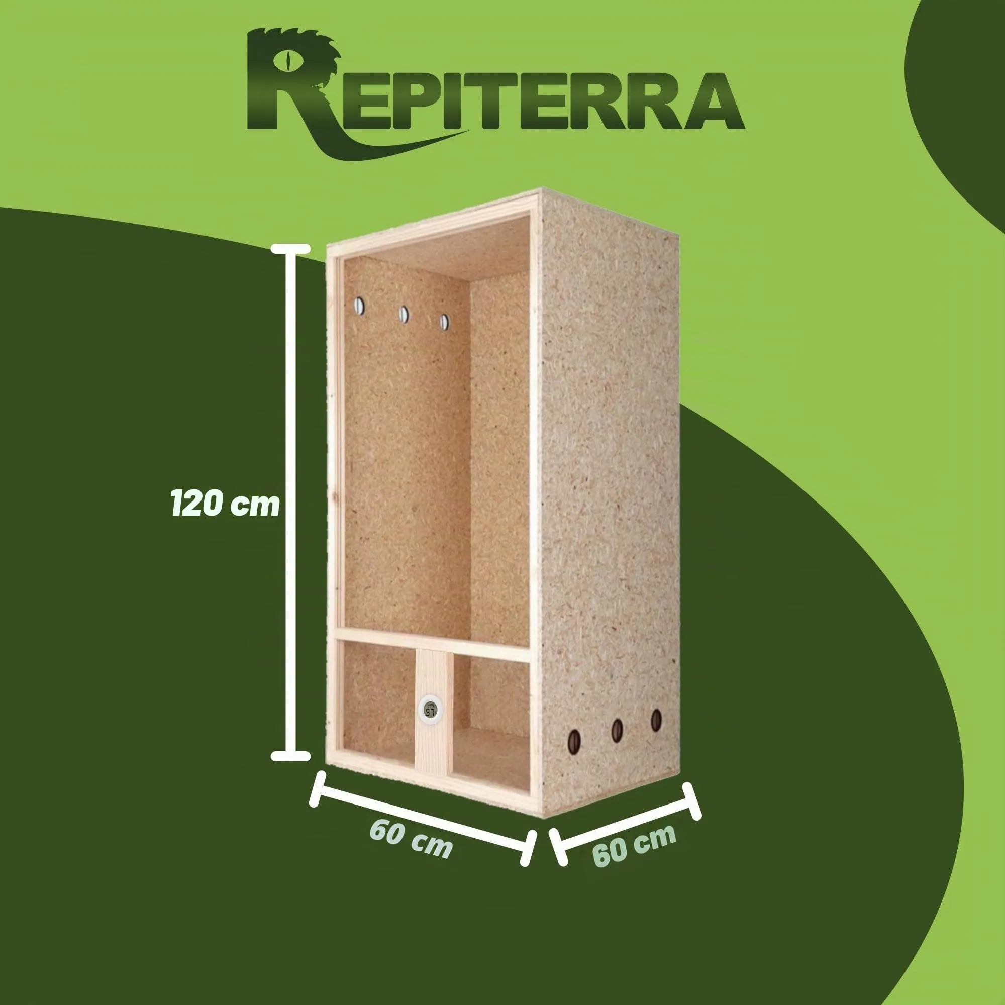 Grande Rettile Terrario interno Terrario Ventilazione laterale per serpenti e lucertole, 60x120x60 - immagine 4