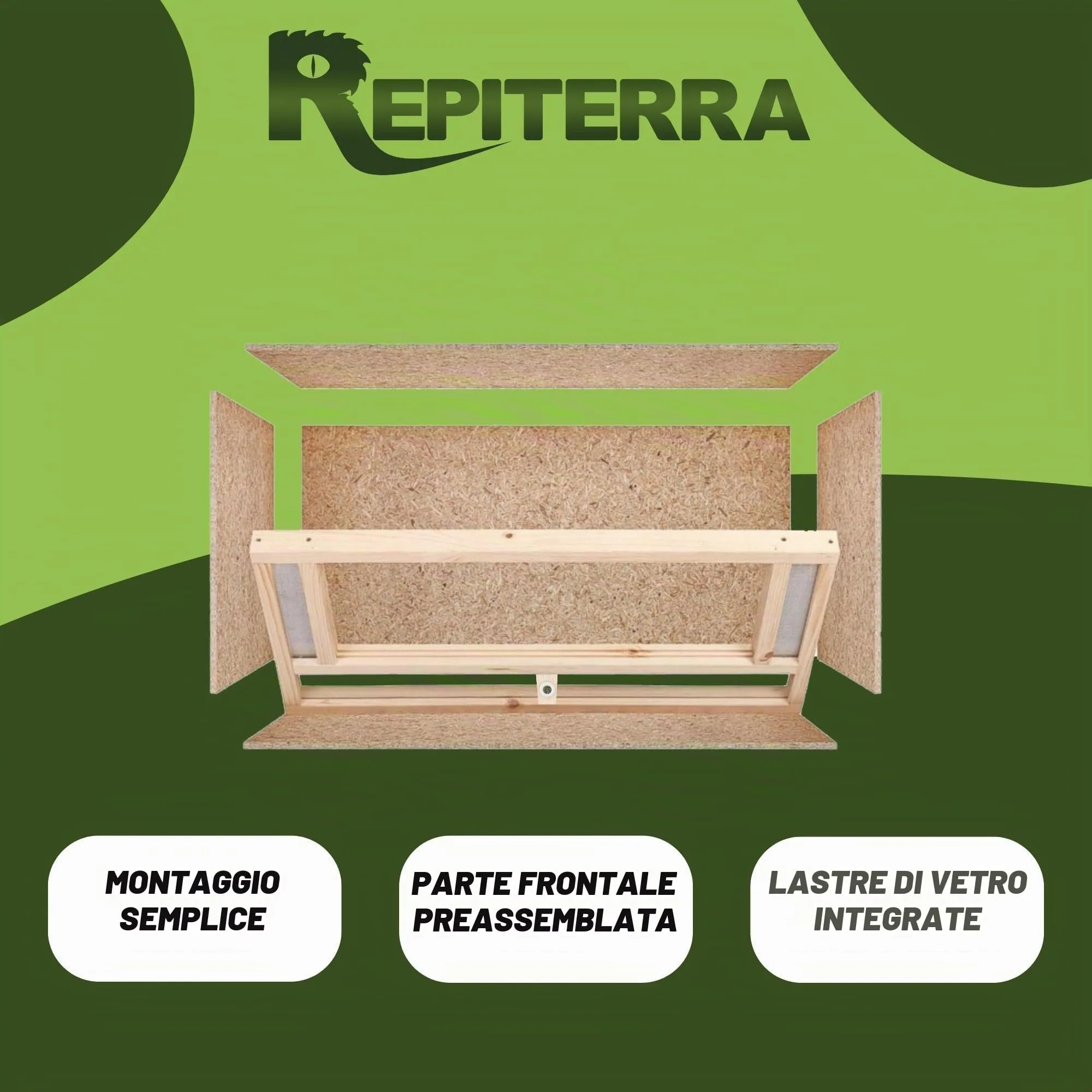 Grande terrario rettile terrario indoor ventilazione frontale per serpenti e lucertole, Beige, 120x60x60cm - Front Vent - immagine 3