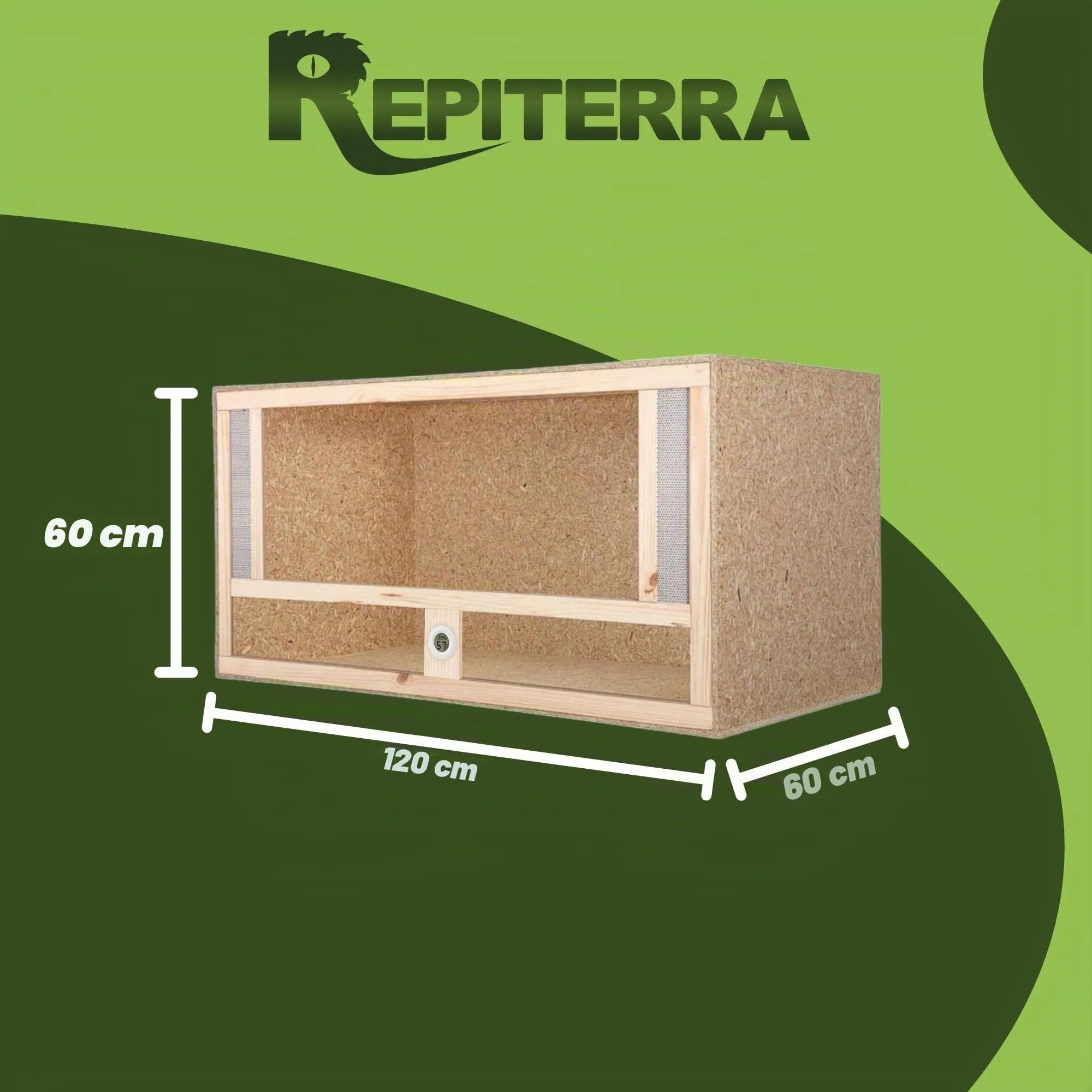 Grande terrario rettile terrario indoor ventilazione frontale per serpenti e lucertole, Beige, 120x60x60cm - Front Vent - immagine 4
