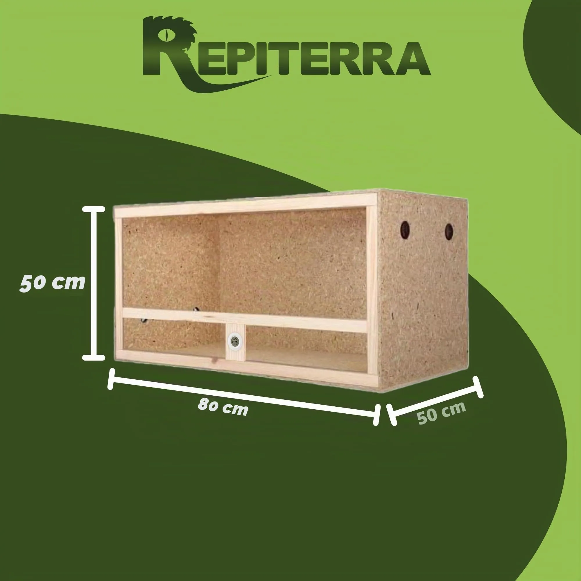 Terrario grande terrario per rettili Terrario interno Ventilazione laterale per serpenti e lucertole 80x50x50x50 - immagine 4