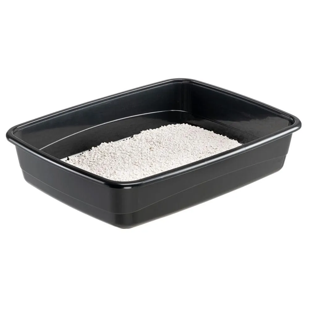 Ferplast Lettiera Gatto, Toilette per Gatti Grandi, in Plastica con Bordi Alti, Facile e Veloce da Pulire L 49,5 x W 64,5 x H 14,5 cm, Nero - immagine 6