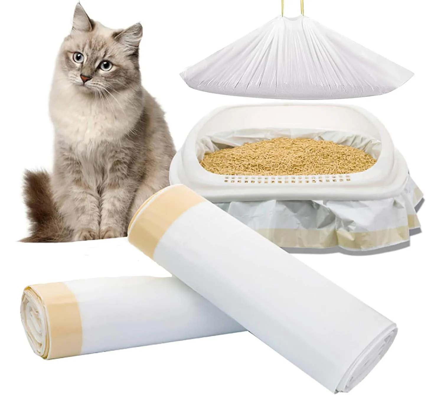 14 Sacchetti per Lettiera Gatto,Sacchi lettiere,Sacchetto gatti-M 915x457mm - immagine 1