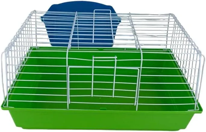 Pet's Solution - Gabbia per Coniglio Nano, Porcellini d'India e Cavie con Portafieno e Doppia Apertura - Verde - immagine 1