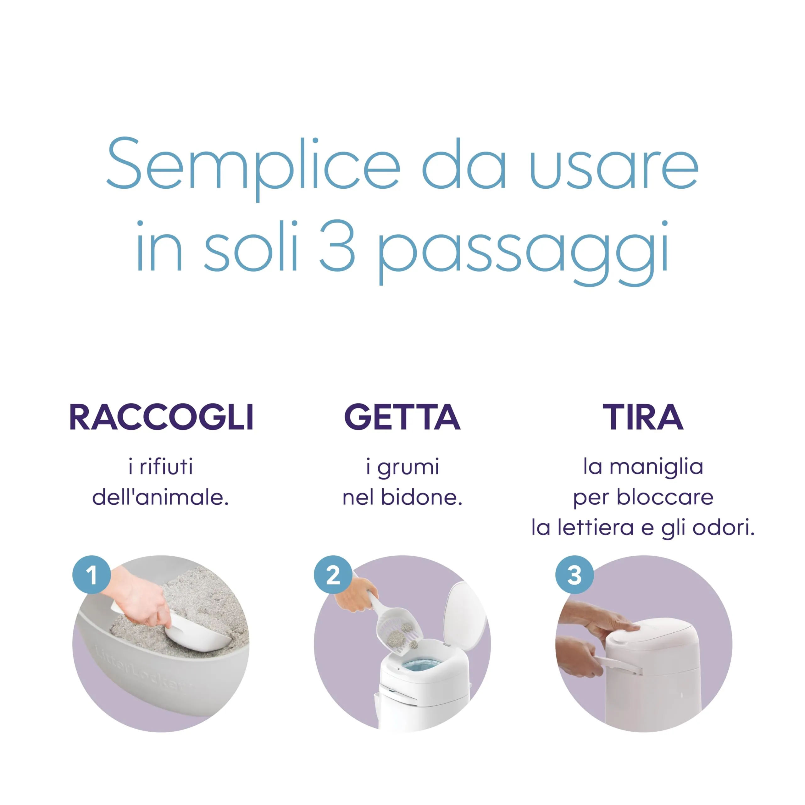 Litter Genie LitterLocker Fashion - Contenitore con Ricarica 3 Mesi - immagine 6