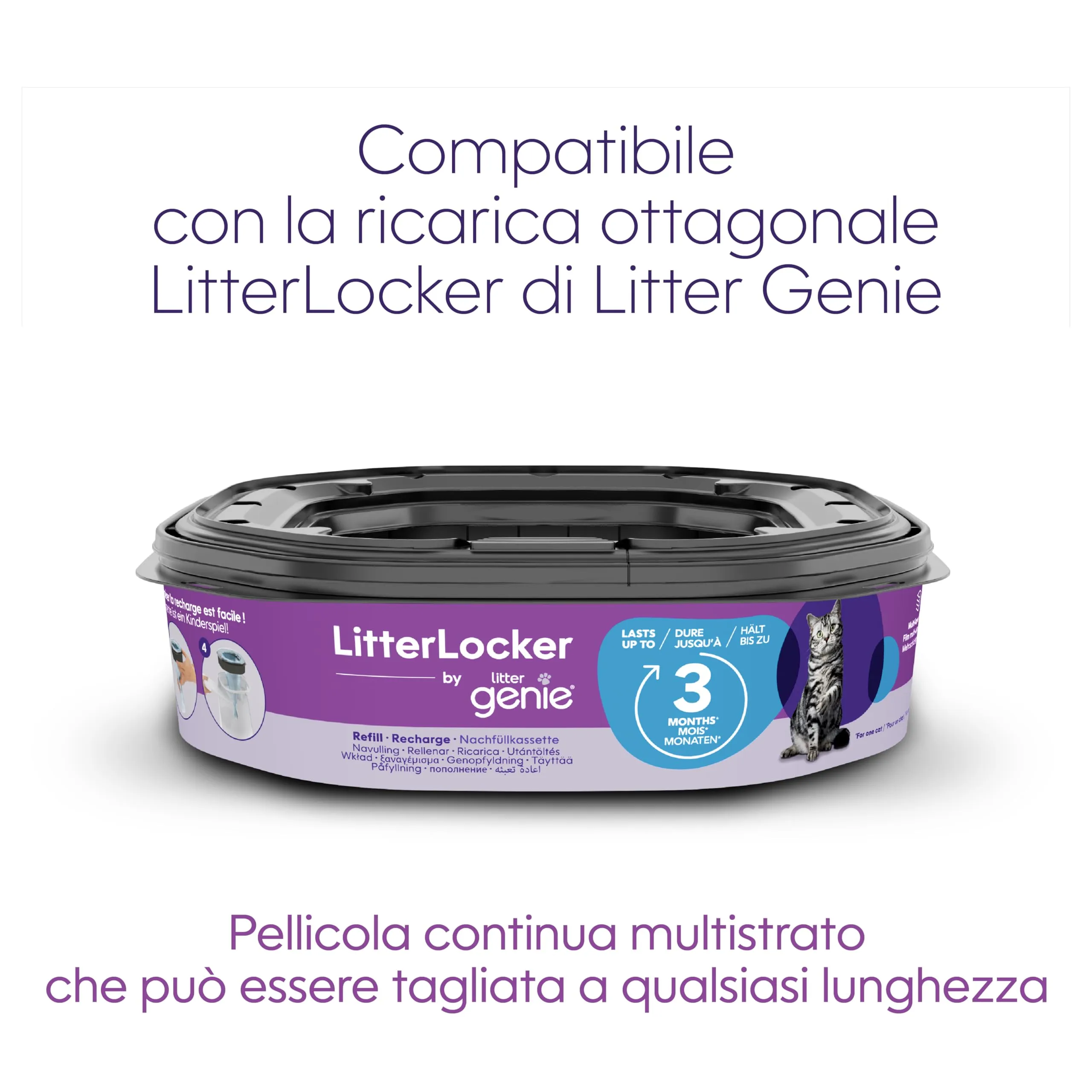 Litter Genie LitterLocker Fashion - Contenitore con Ricarica 3 Mesi - immagine 9