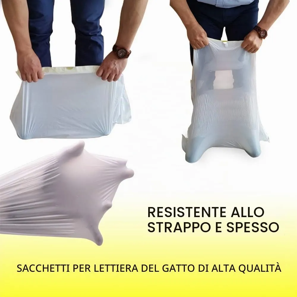 MOLIWEN - Fodere per lettiera per gatti con coulisse, confezione da 3 (sacchetto), 91,5 x 45,7 cm, per lettiera media e grande, 1 rotolo extra (sacchetti per la spazzatura) - immagine 5