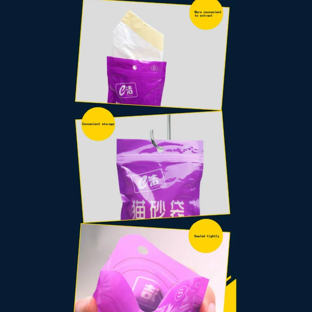 MOLIWEN - Fodere per lettiera per gatti con coulisse, confezione da 3 (sacchetto), 91,5 x 45,7 cm, per lettiera media e grande, 1 rotolo extra (sacchetti per la spazzatura) - immagine 7