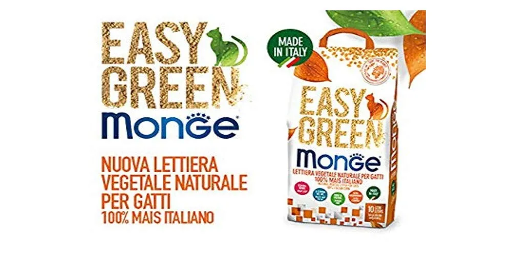 lettiera VEGETALE MONGE Easy Green Mais Gatto Gatti furetti rettili Cat 10 Litri biodegradabile WC 2/3/6 Sacchi SPEDIZIONE Gratuita (6+1 Omaggio) - immagine 1
