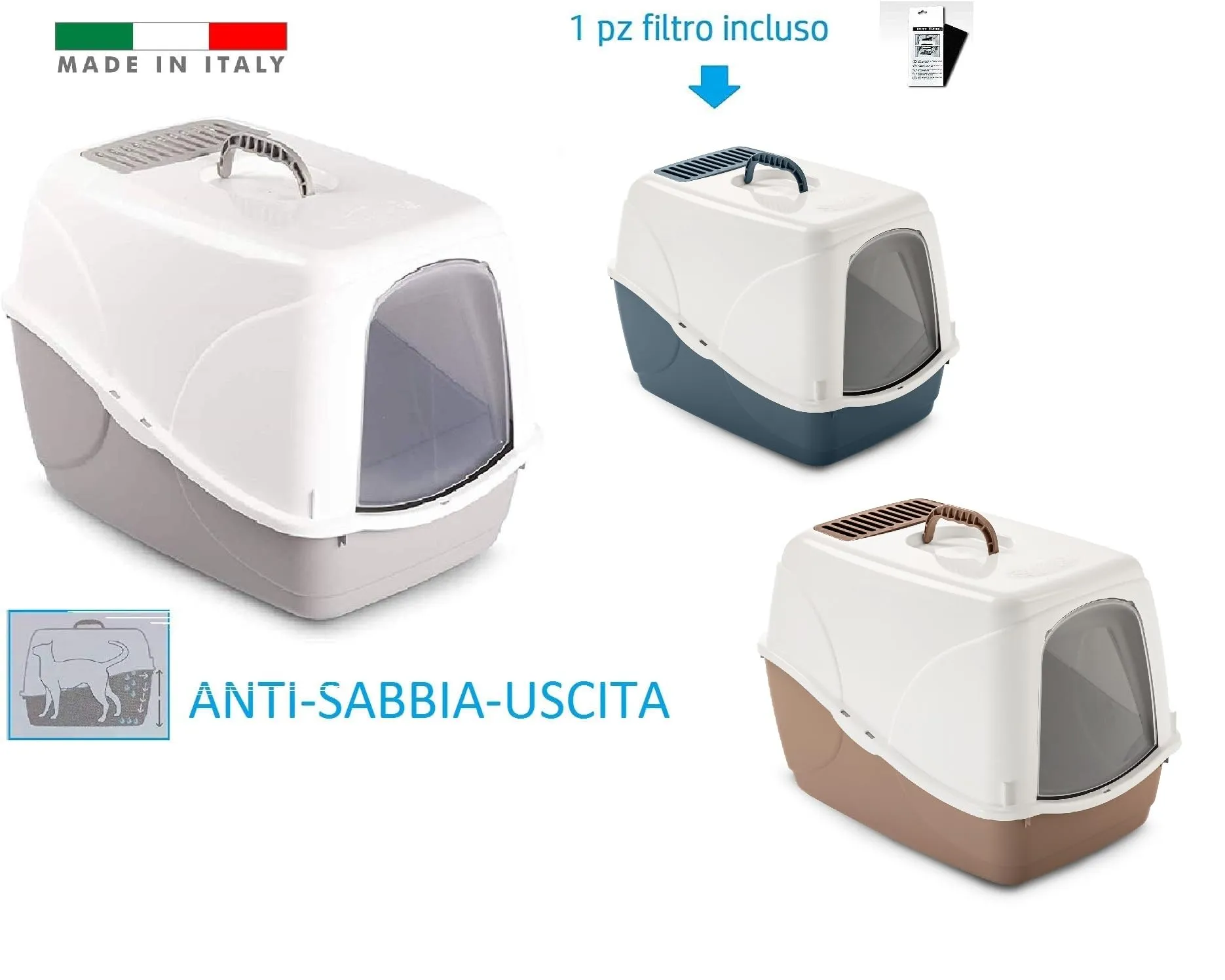 LETTIERA GATTO CHIUSA 54x38.5x38cm colore casuale【Con tappetino Lettiera colore casuale】 - immagine 7
