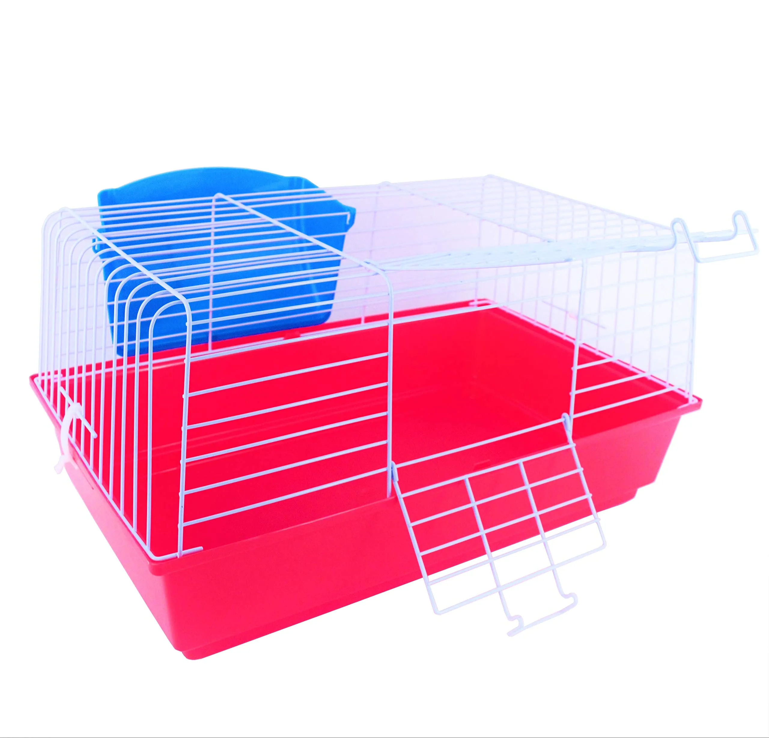 Pet's Solution - Gabbia per Coniglio Nano, Porcellini d'India e Cavie con Portafieno e Doppia Apertura - Rosso - immagine 2