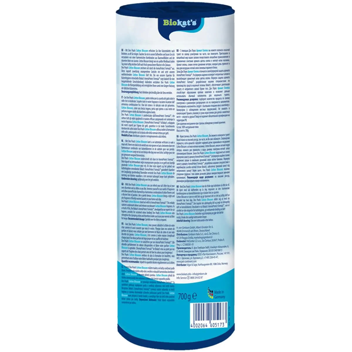 Biokat's Deo Pearls Cotton Blossom - Complemento lettiera con profumo per agglomerati freschi e solidi nella toilette del gatto - 1 tubi (1 x 700 g) - immagine 2