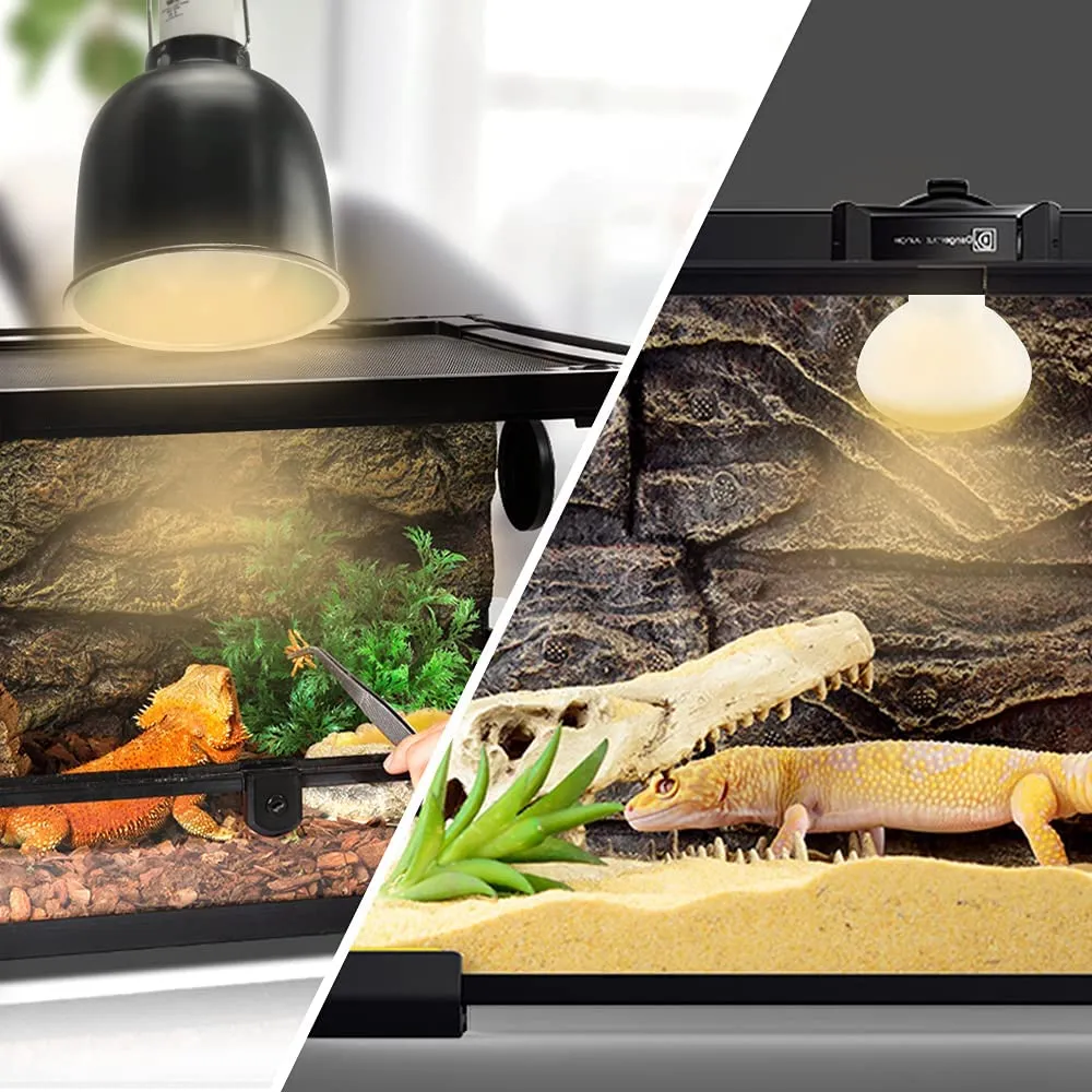 LUCKY HERP Confezione da 2 lampade per terrario, 75 W per rettili, lampada da sole, anfibi, luce diurna, per tartarughe, barba, lucertola - immagine 5