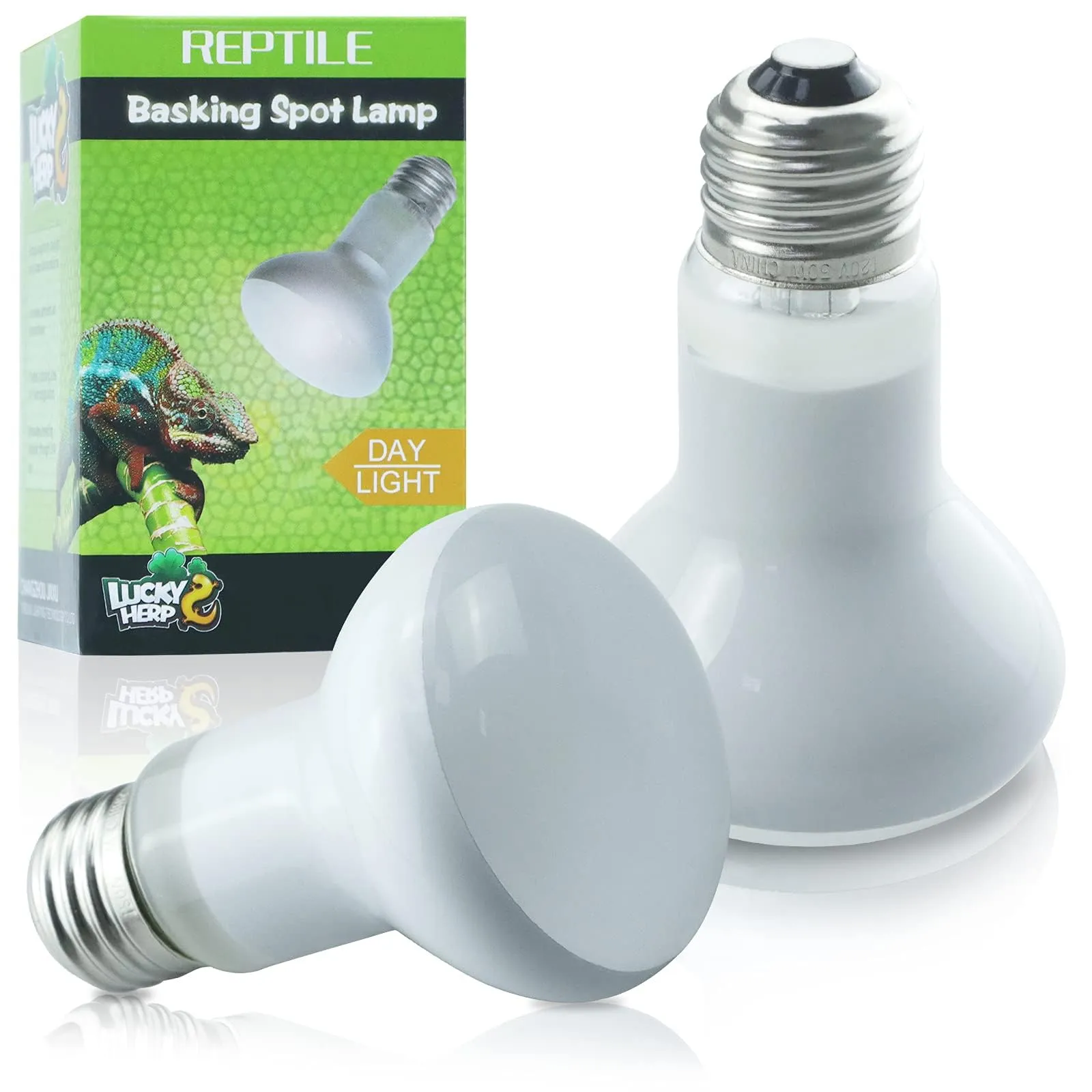 LUCKY HERP Confezione da 2 lampade da terrario da 50 W per rettili, lampada da sole anfibi, luce diurna, per tartarughe, barba, lucertola - immagine 1