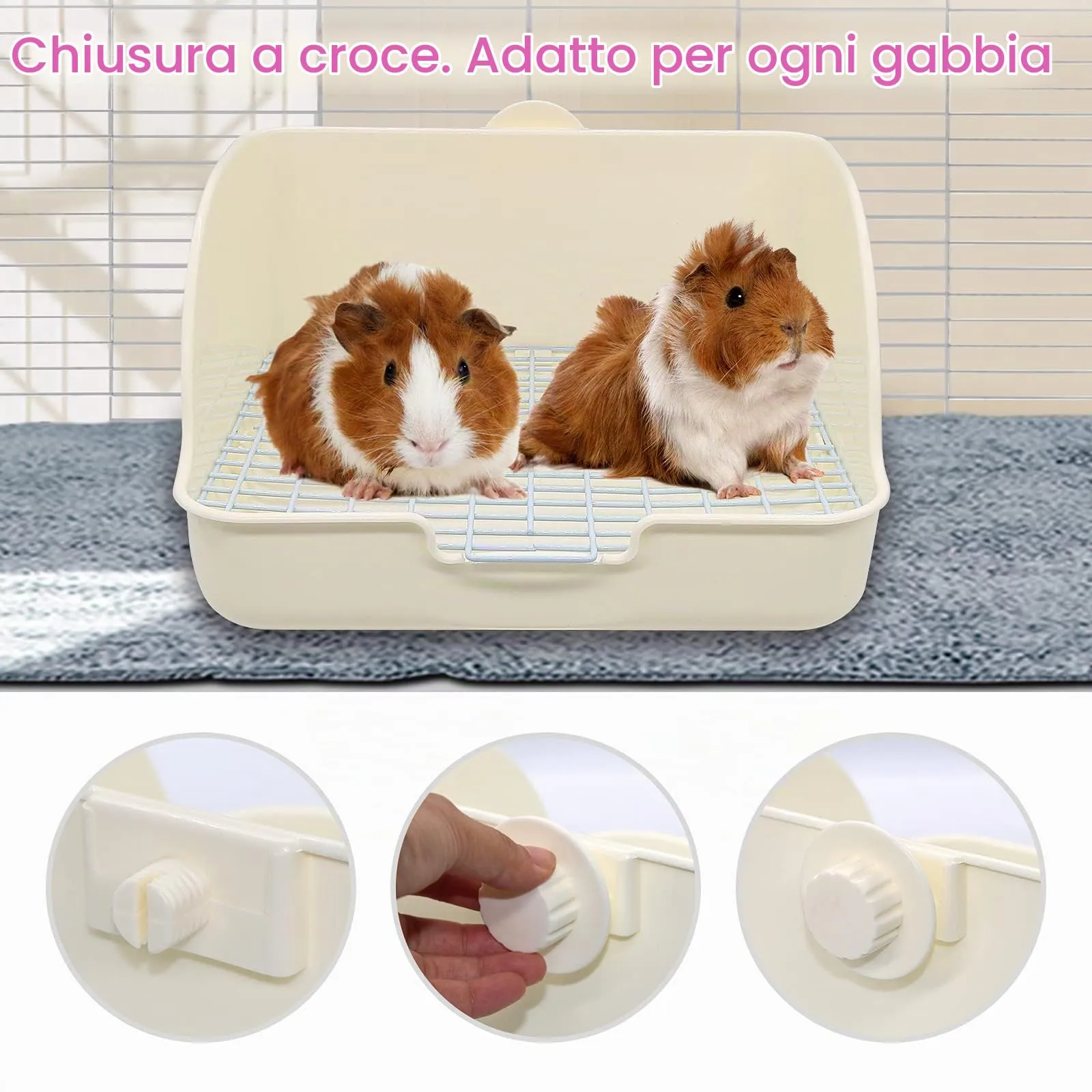 HYLYUN Lettiera per Conigli con Paletta Resistente, Toilette per Gabbia - immagine 5