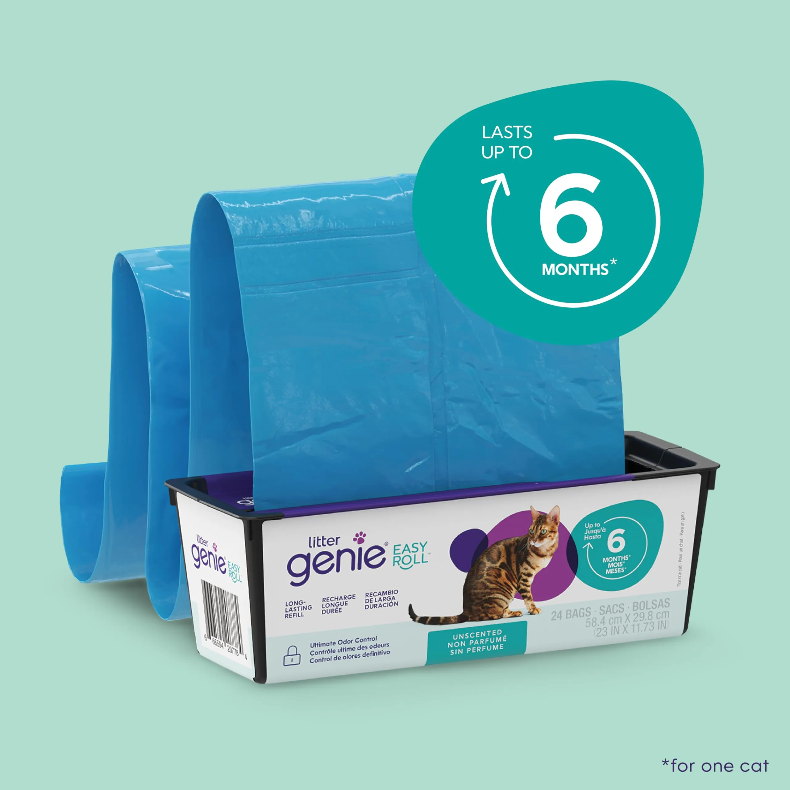 Litter Genie Easy Roll - Contenitore Lettiera - 12 Sacchi / 3 Mesi - immagine 9