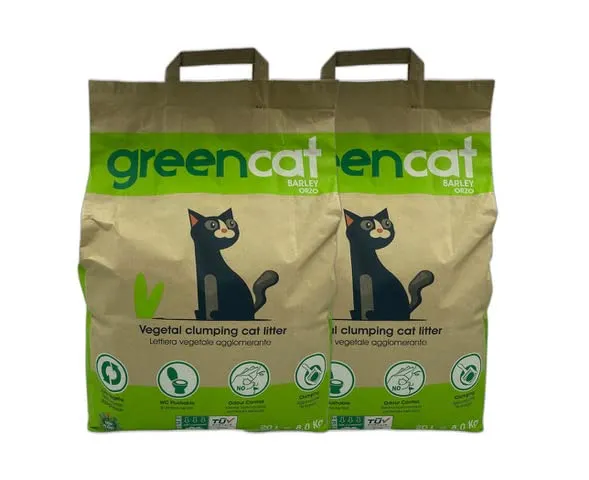 Greencat lettiera per gatti a base d'orzo (2 x 20 litri) tot. 16 kg - immagine 1