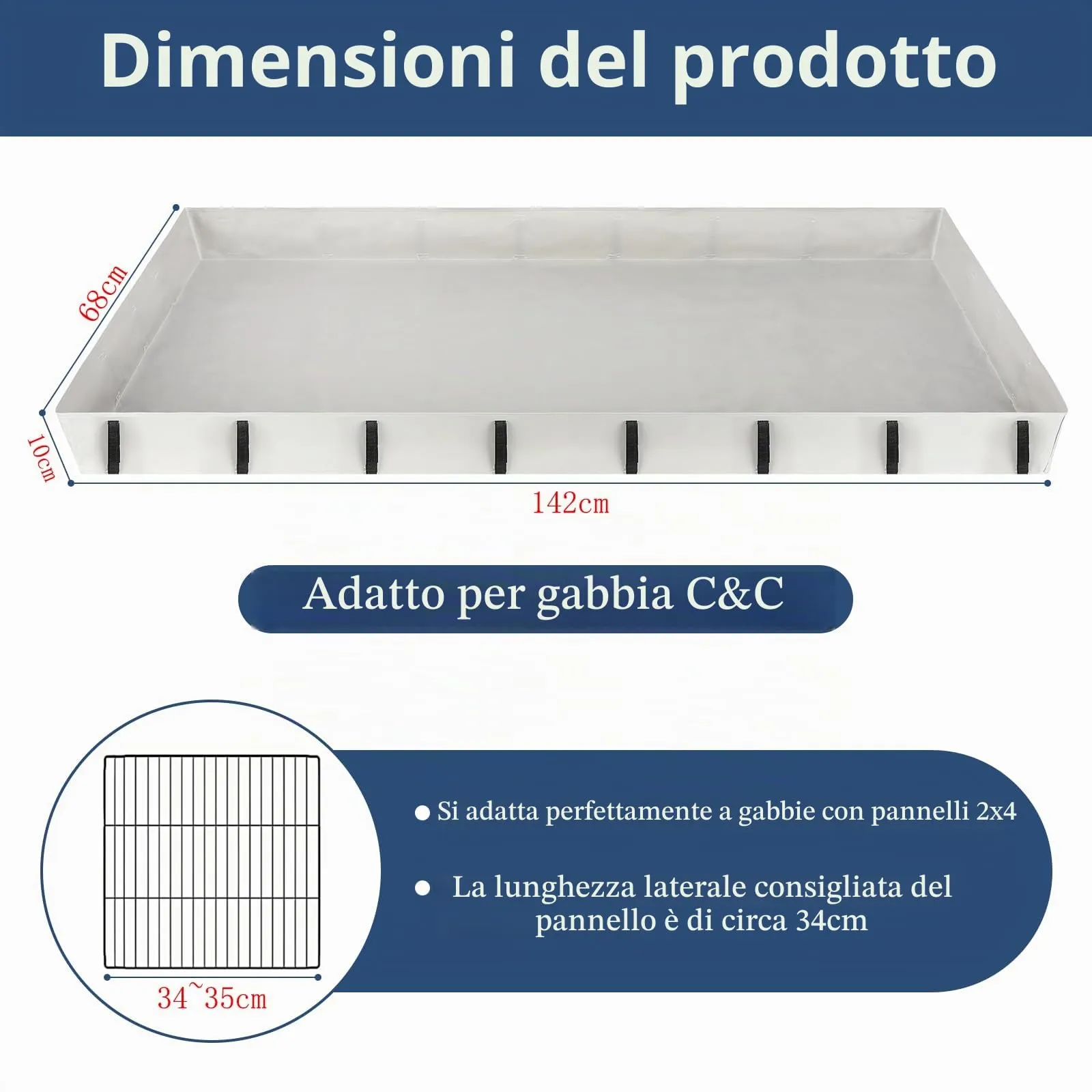 Mfsdai Impermeabile Oxford tessuto Habitat per Guinea Pig Pet Cage(gabbia non inclusa),Guinea Pig lettiera gabbie Liner per fai da te gabbia per animali di piccole dimensioni,Lavabile PIPI Pads XL - immagine 2