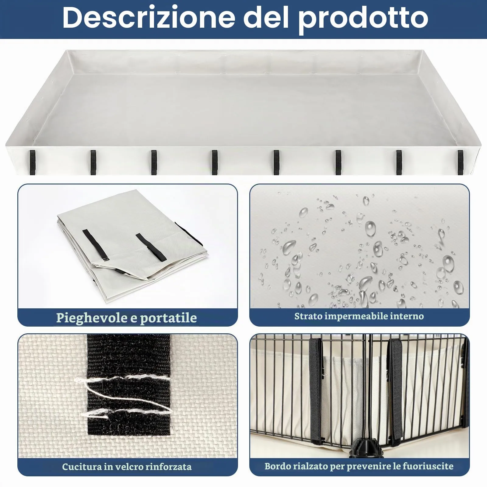 Mfsdai Impermeabile Oxford tessuto Habitat per Guinea Pig Pet Cage(gabbia non inclusa),Guinea Pig lettiera gabbie Liner per fai da te gabbia per animali di piccole dimensioni,Lavabile PIPI Pads XL - immagine 3