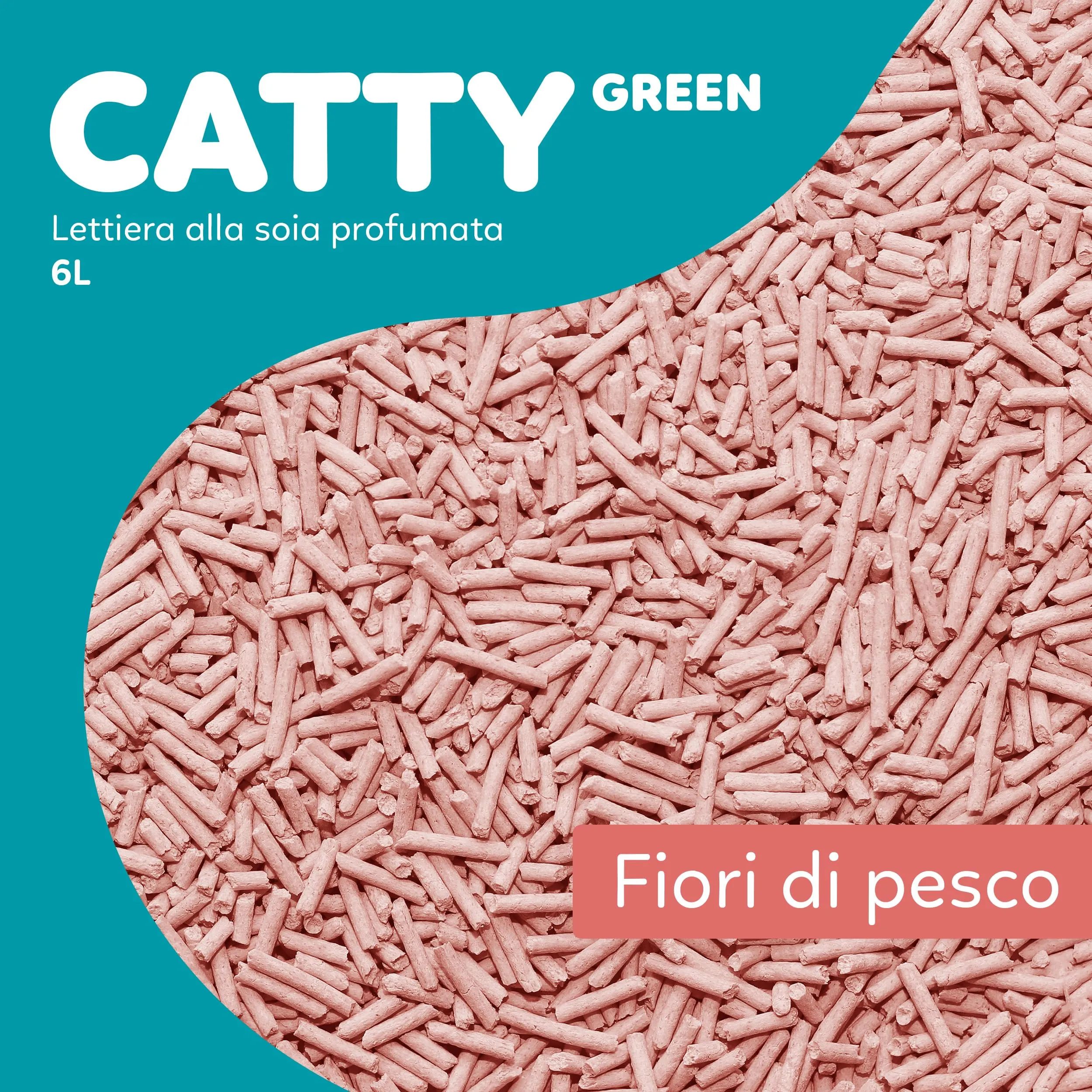 AQPET Friends CattyGreen Lettiera Vegetale Gatti 6 L, Profumo Pesca - immagine 2