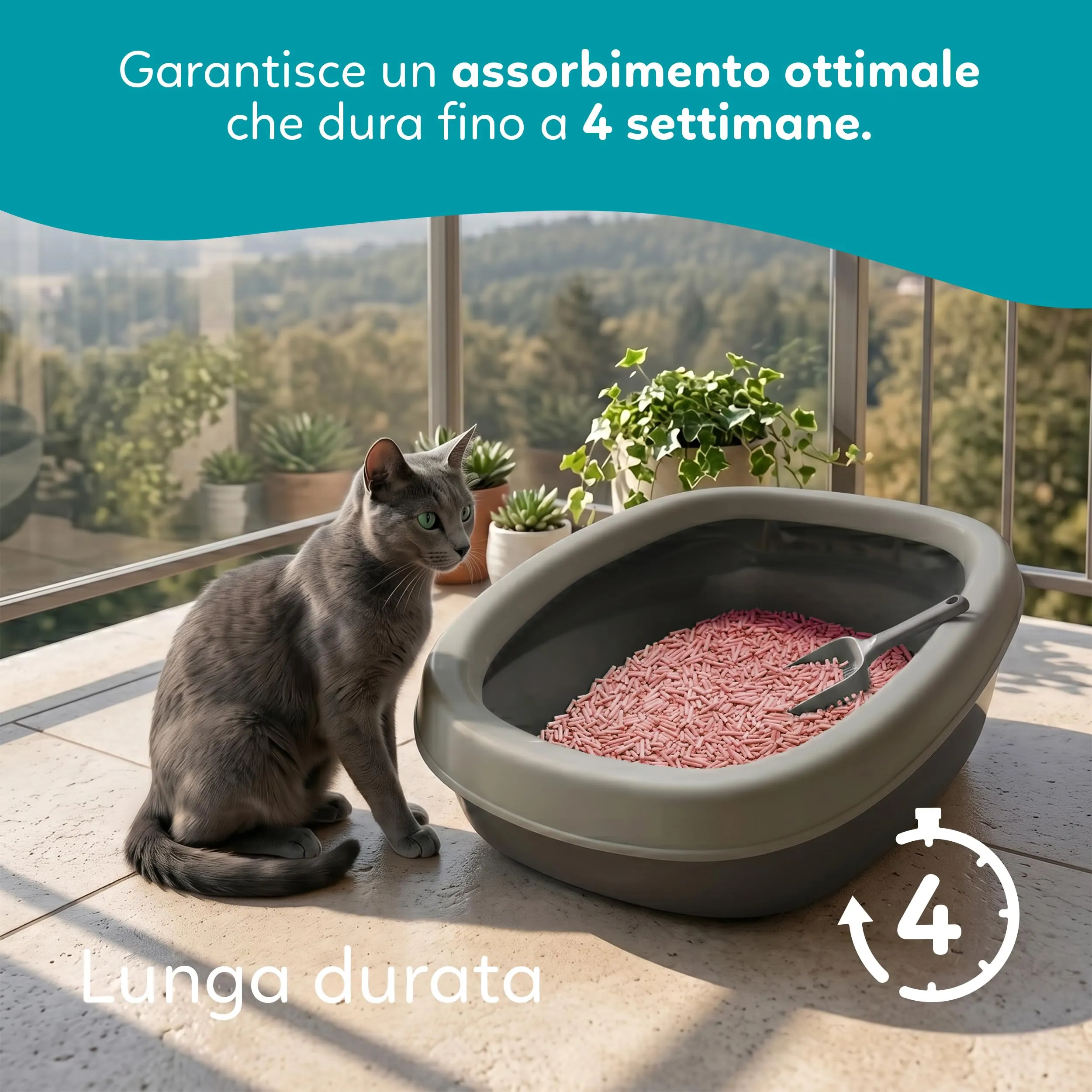 AQPET Friends CattyGreen Lettiera Vegetale Gatti 6 L, Profumo Pesca - immagine 3