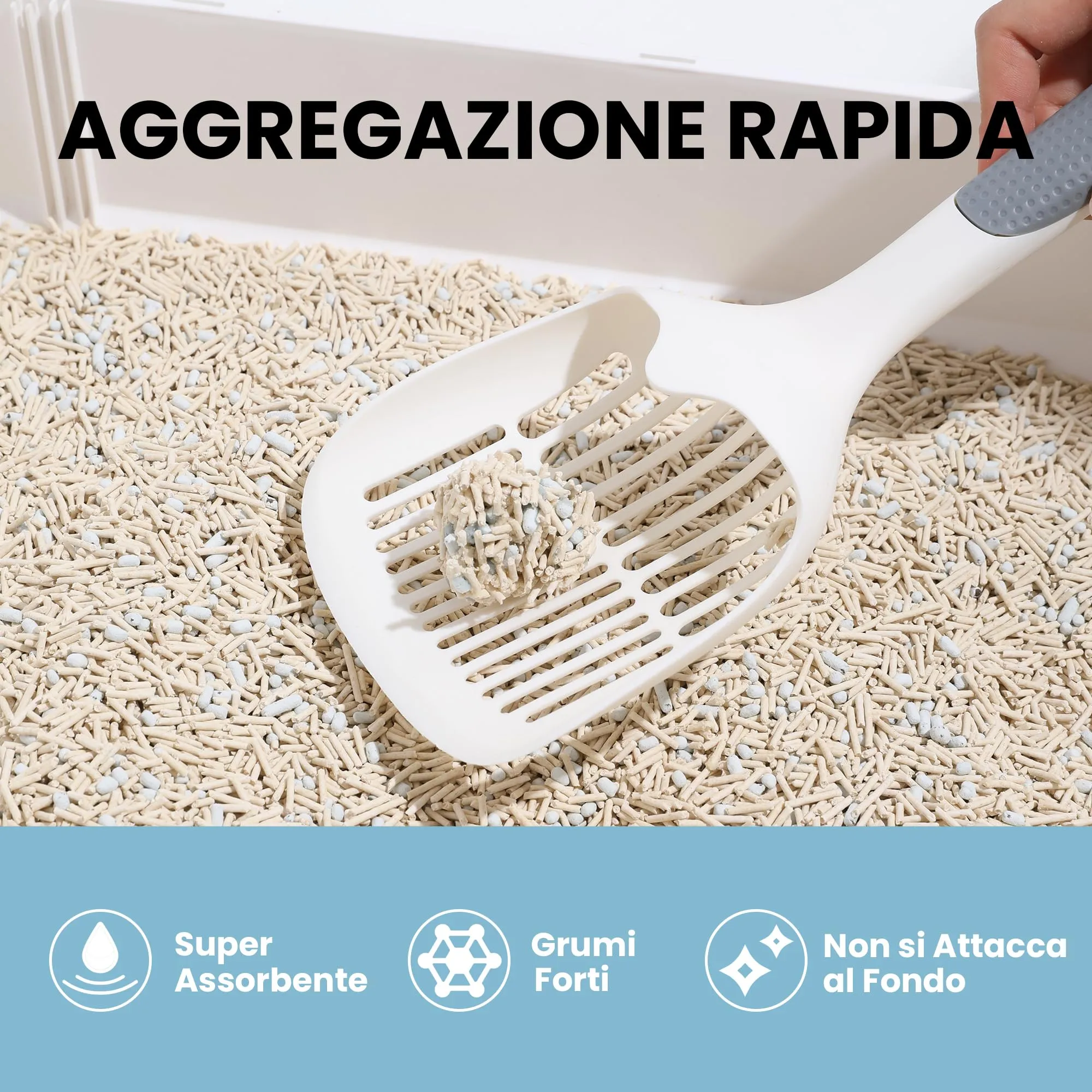 FUKUMARU Lettiera per Gatti al Tofu Biodegradabile-24l / 10,8kg, Super Assorbimento (Risparmio 10%+), Lettiera Agglomerante Rapido, Senza Polvere, Durata Prolungata, Controllo Odori Intensivo. - immagine 3