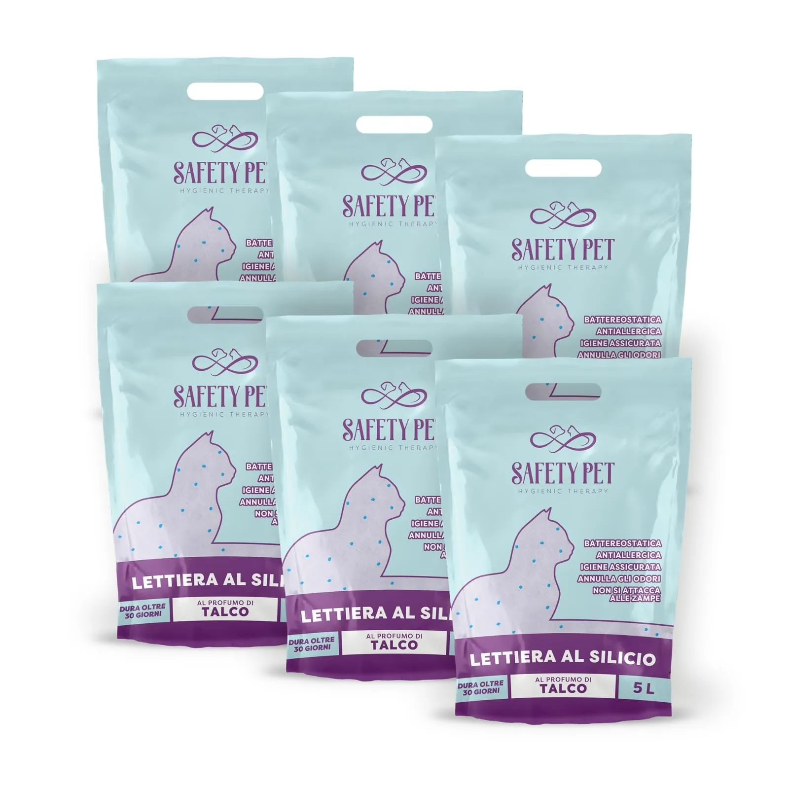 Safety Pet LETTIERA per Gatti SILICIO in Offerta Confezione da 30LT Talco - immagine 1