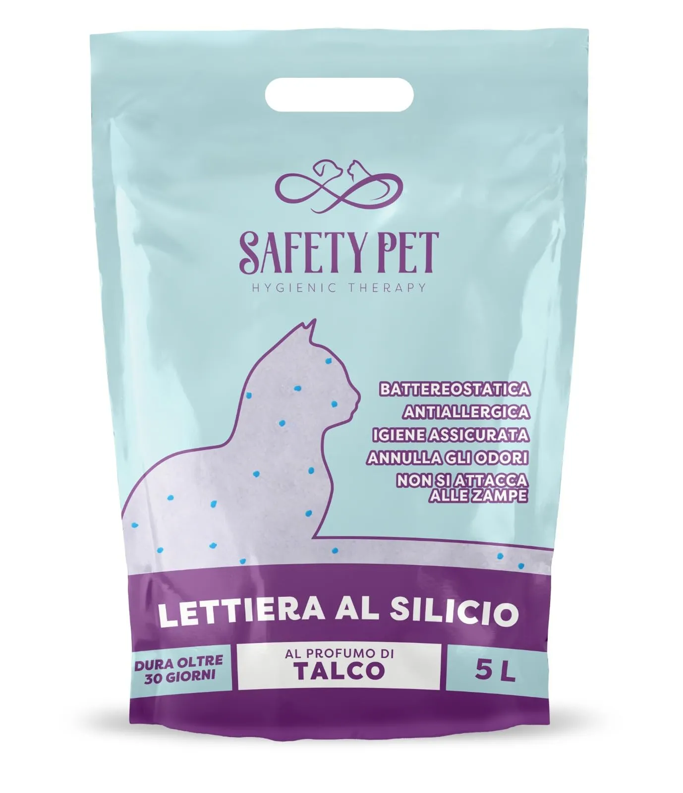 Safety Pet LETTIERA per Gatti SILICIO in Offerta Confezione da 30LT Talco - immagine 2