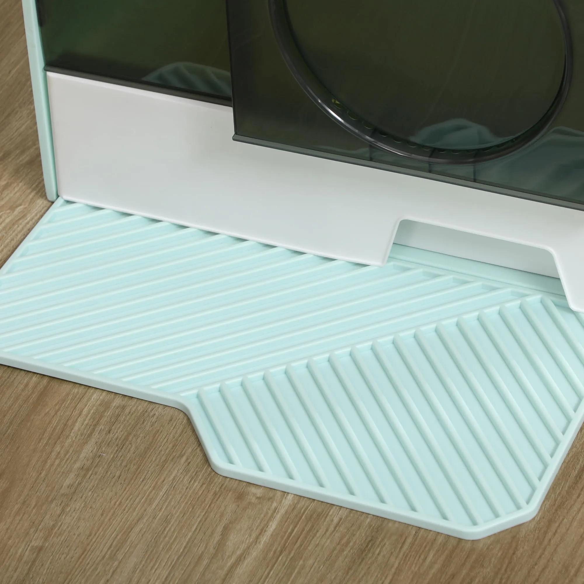 PawHut Lettiera per Gatti Chiusa Vassoio Estraibile 47x45x42cm Azzurra - immagine 9