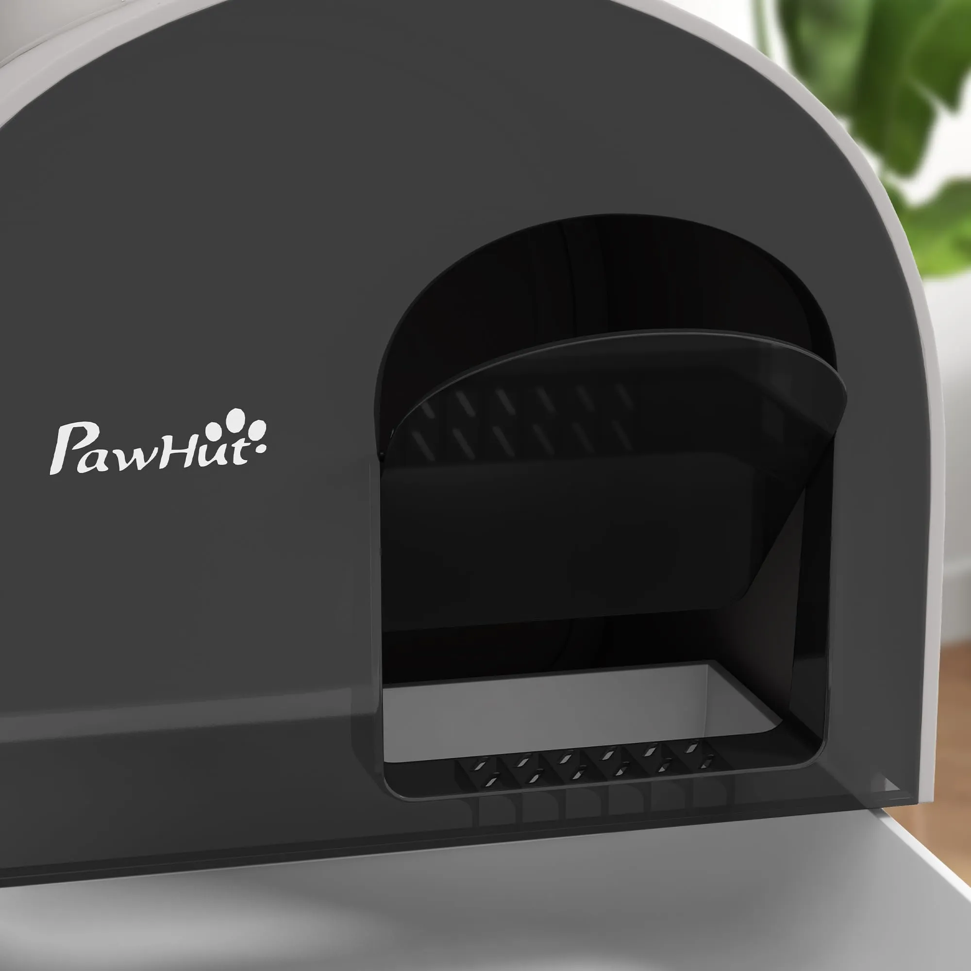 PawHut Lettiera per Gatti Chiusa, Vassoio Estraibile, Grigio Nero - immagine 7