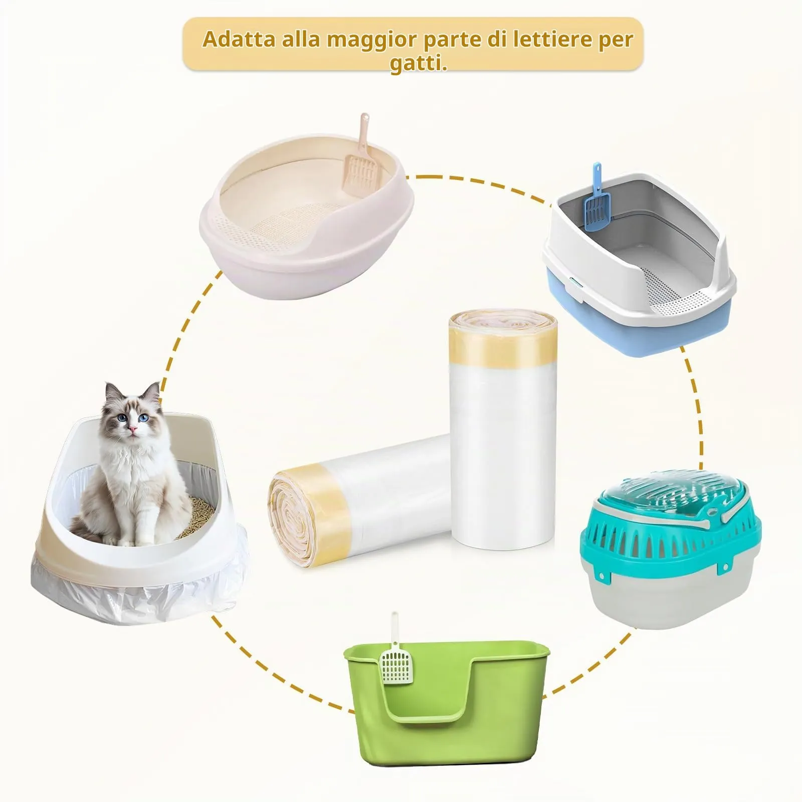 Zocipro 40Pcs Sacchetti per Lettiera Gatto 79x45cm, Foderine a Prova di Perdite con Coulisse, Biodegradabile, Antistrappo per Lettiera Autopulente - immagine 3