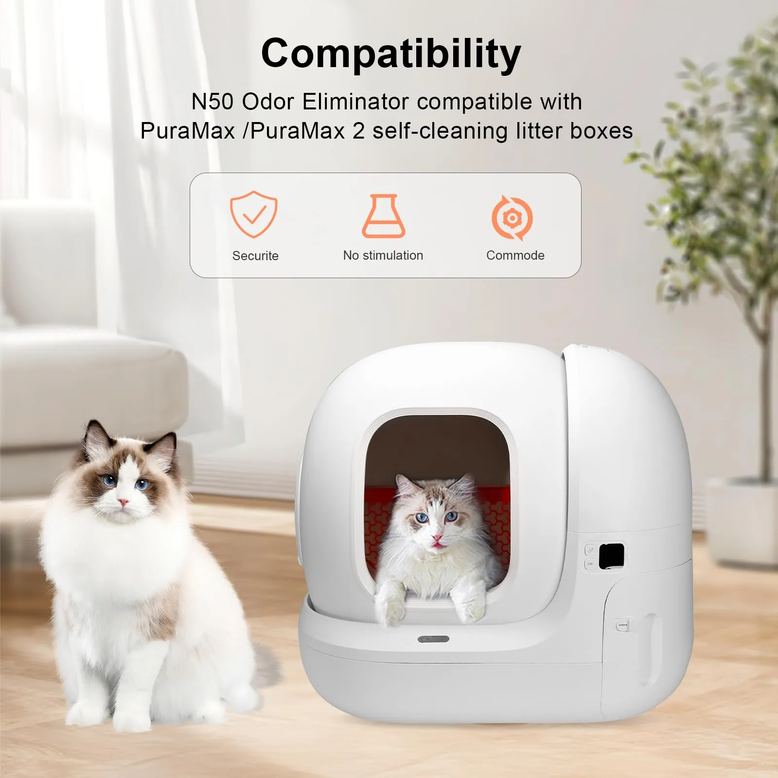 Deodorante N50 per Pura Max/Pura Max 2 Toilette per Gatti, Eliminatore di Adori per Lettiere di Gatti, Non Irritante, Distruggiodori per Gatti e Urina (6 Pezzi) - immagine 2