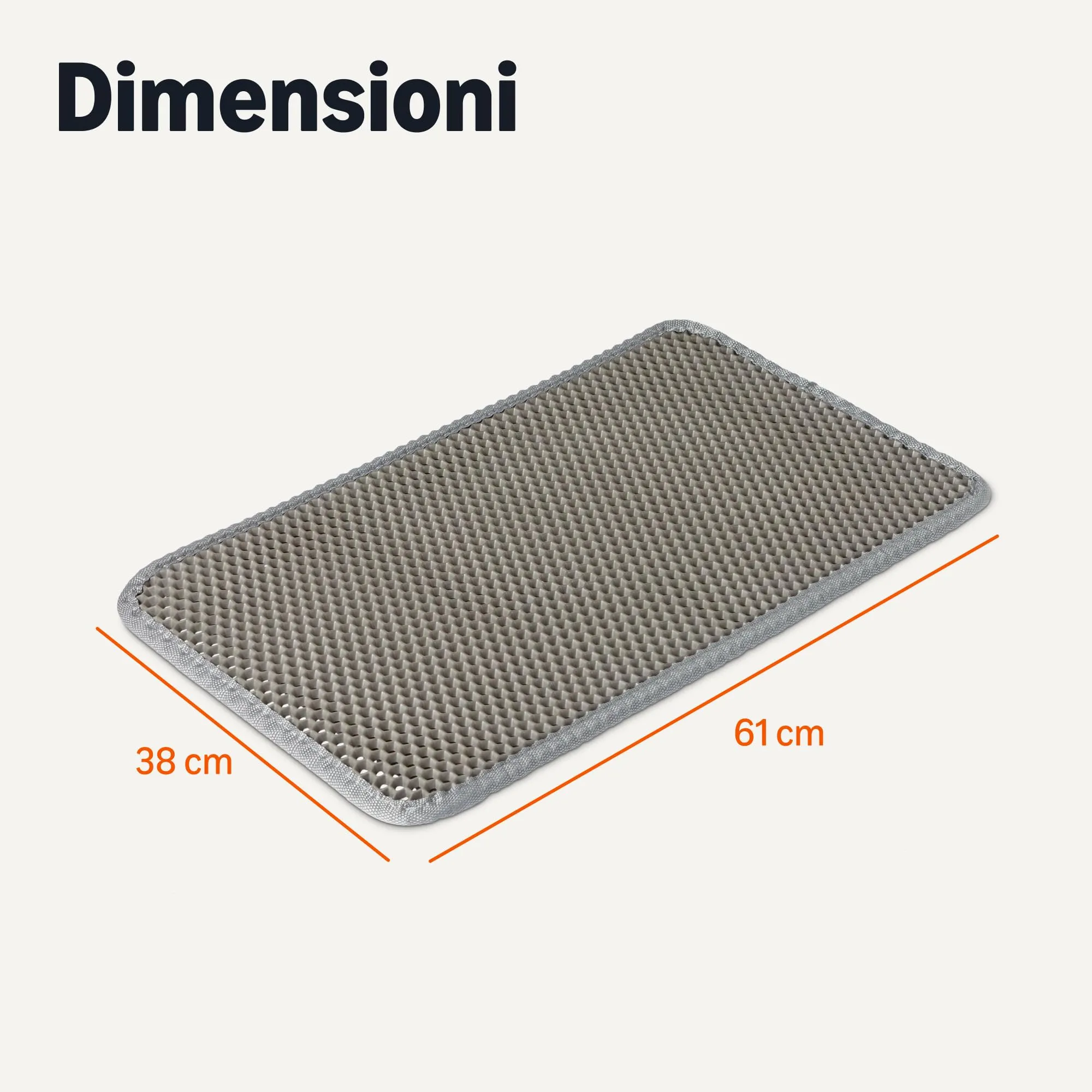 Amazon Basics, Tappetino per lettiera per Gatti a Doppio Strato, Grigio, 61cm x 38cm - immagine 5