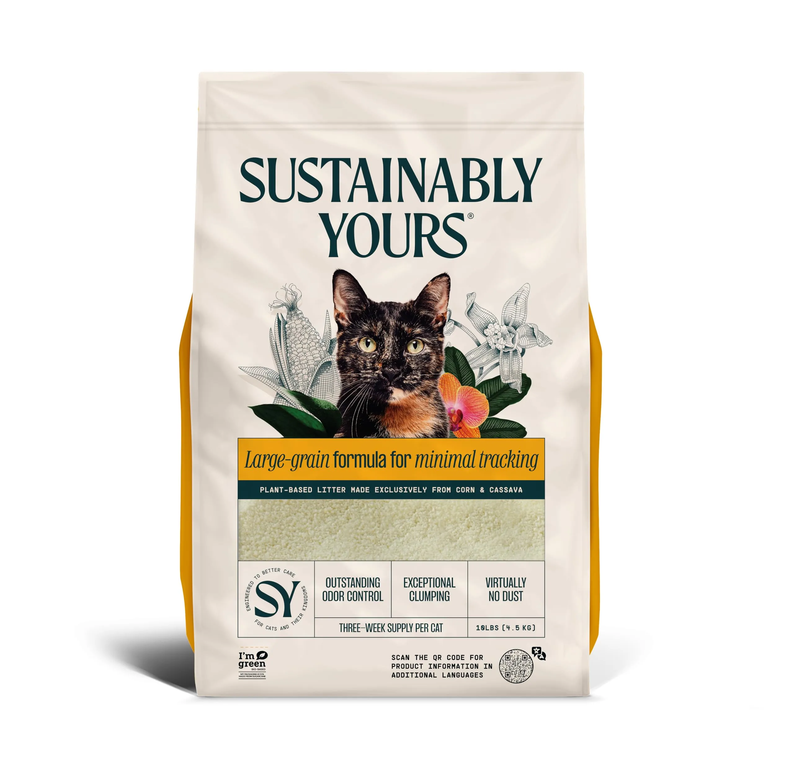 Sustainably Yours Lettiera per gatti – Formula a grani grandi 4,5 kg - immagine 1