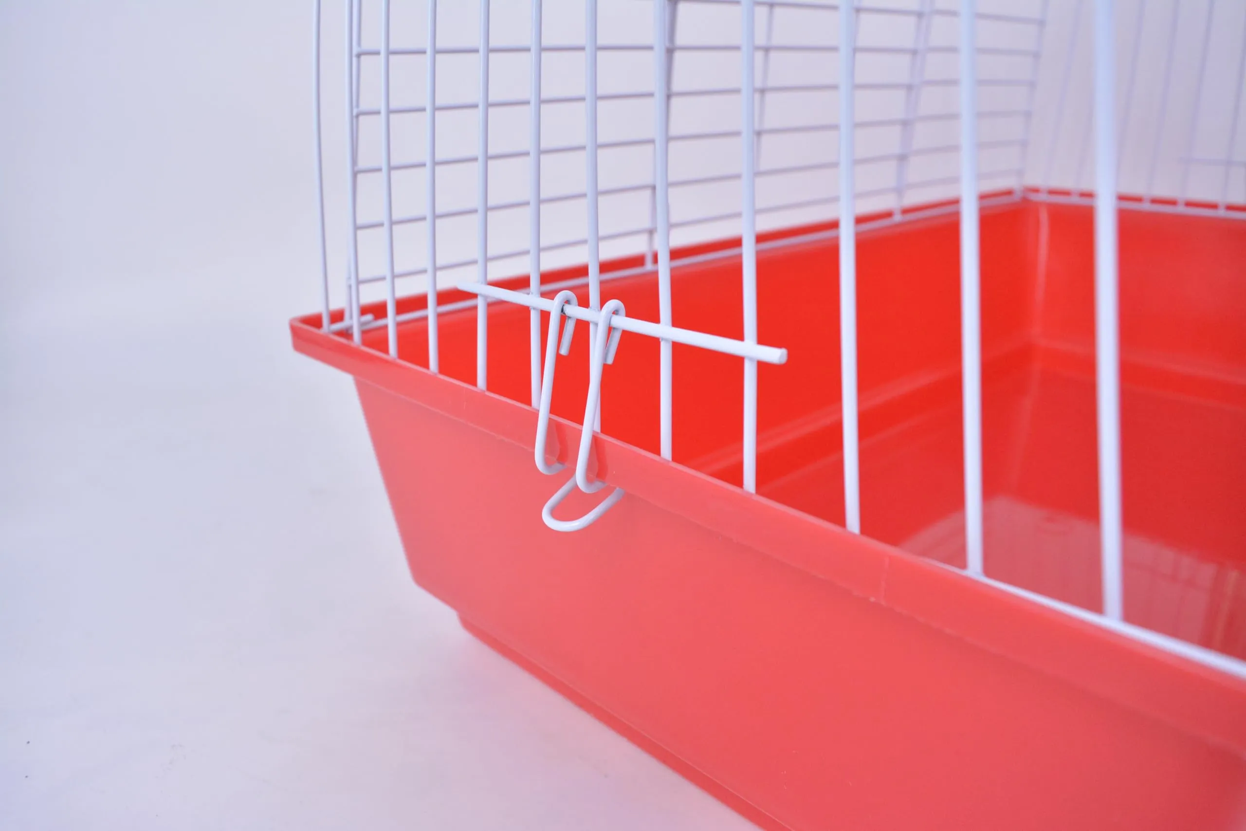 Pet's Solution - Gabbia per Coniglio Nano e Piccoli Roditori, con Portafieno e Doppia Apertura - Rosso 64x36x35,5h cm - immagine 2