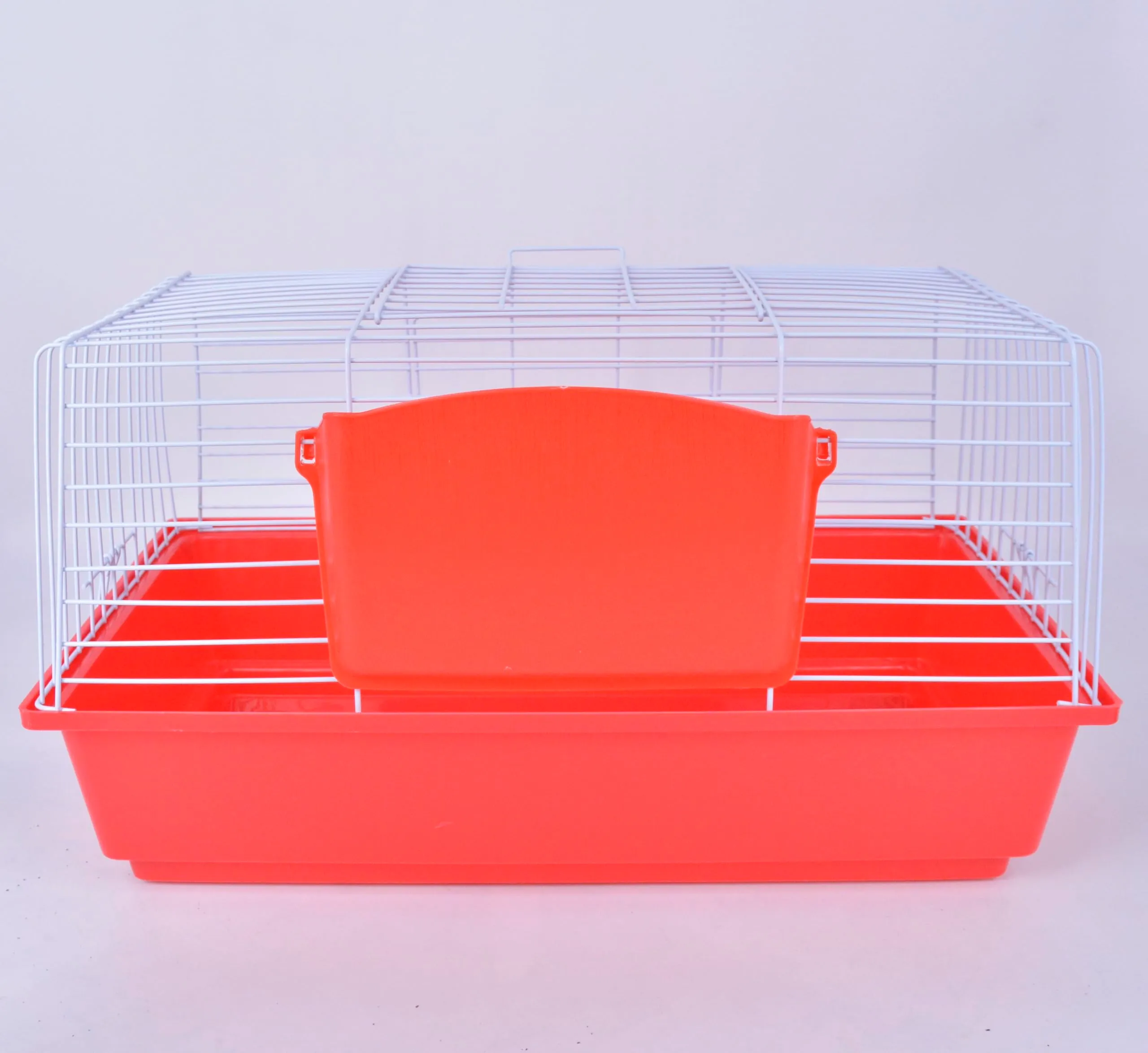 Pet's Solution - Gabbia per Coniglio Nano e Piccoli Roditori, con Portafieno e Doppia Apertura - Rosso 64x36x35,5h cm - immagine 4