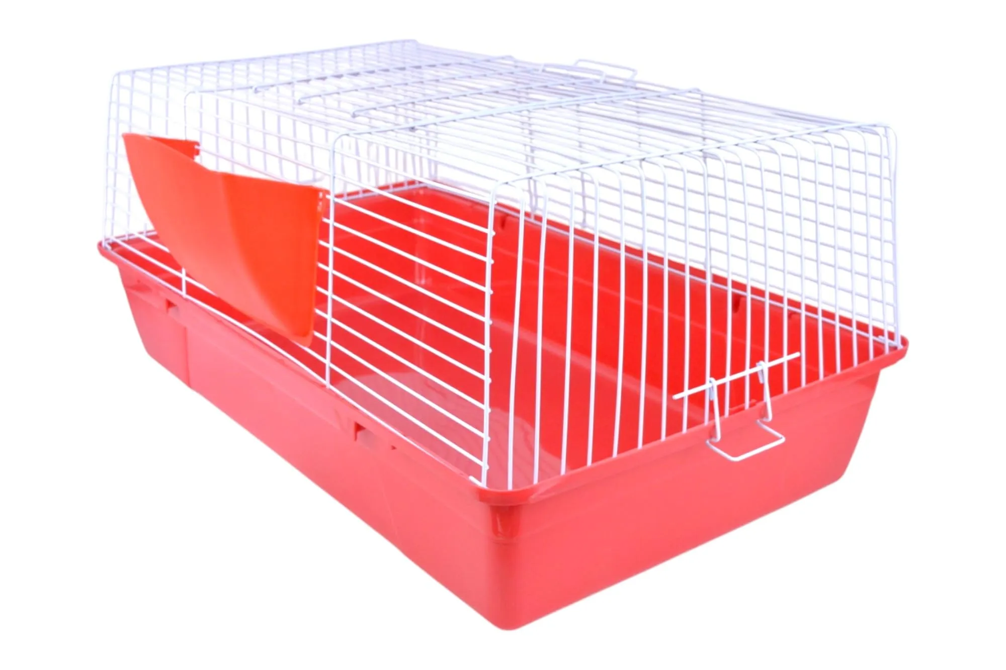 Pet's Solution - Gabbia per Coniglio Nano e Piccoli Roditori, con Portafieno e Doppia Apertura - Rosso 84,5x48,5x37h cm - immagine 2