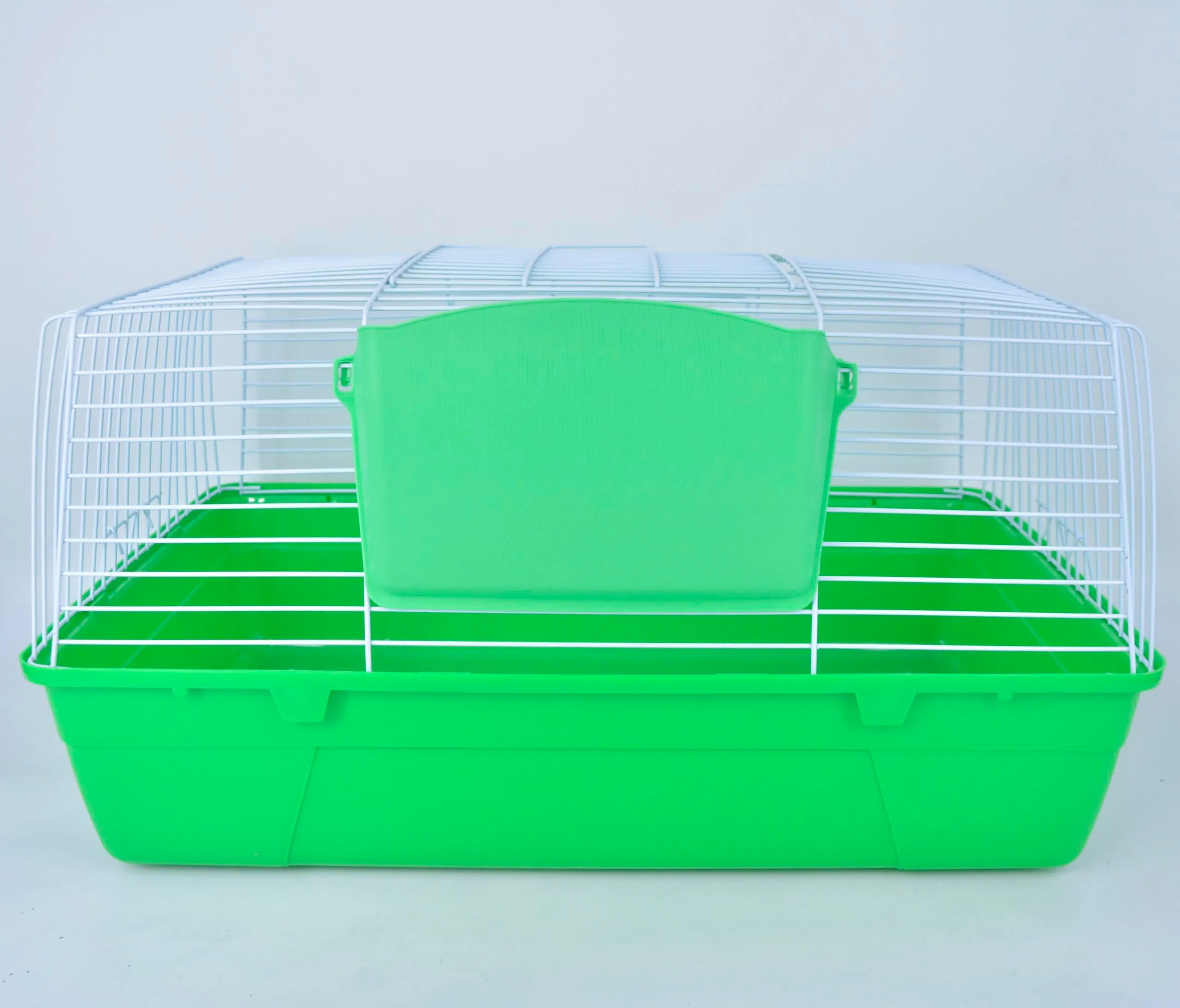 Pet's Solution - Gabbia per Coniglio Nano e Piccoli Roditori, con Portafieno e Doppia Apertura - Verde 71x44x36,5h cm - immagine 4