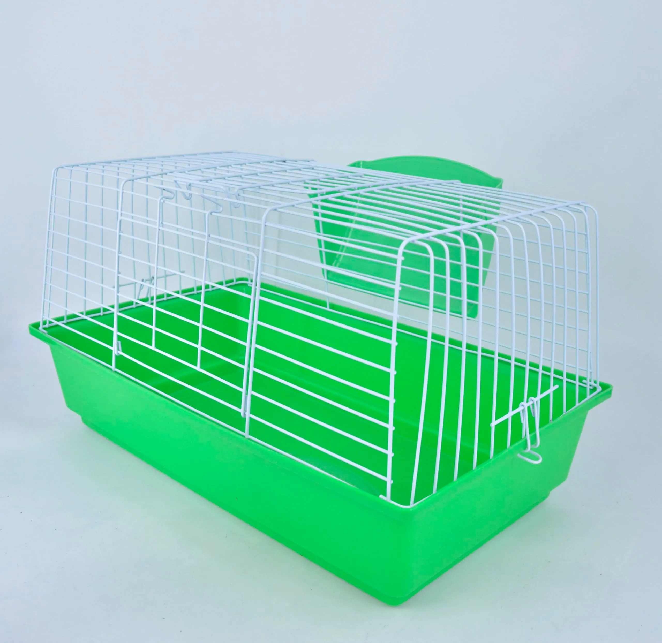 Pet's Solution - Gabbia per Coniglio Nano e Piccoli Roditori, con Portafieno e Doppia Apertura - Verde 64x36x35,5h cm - immagine 2