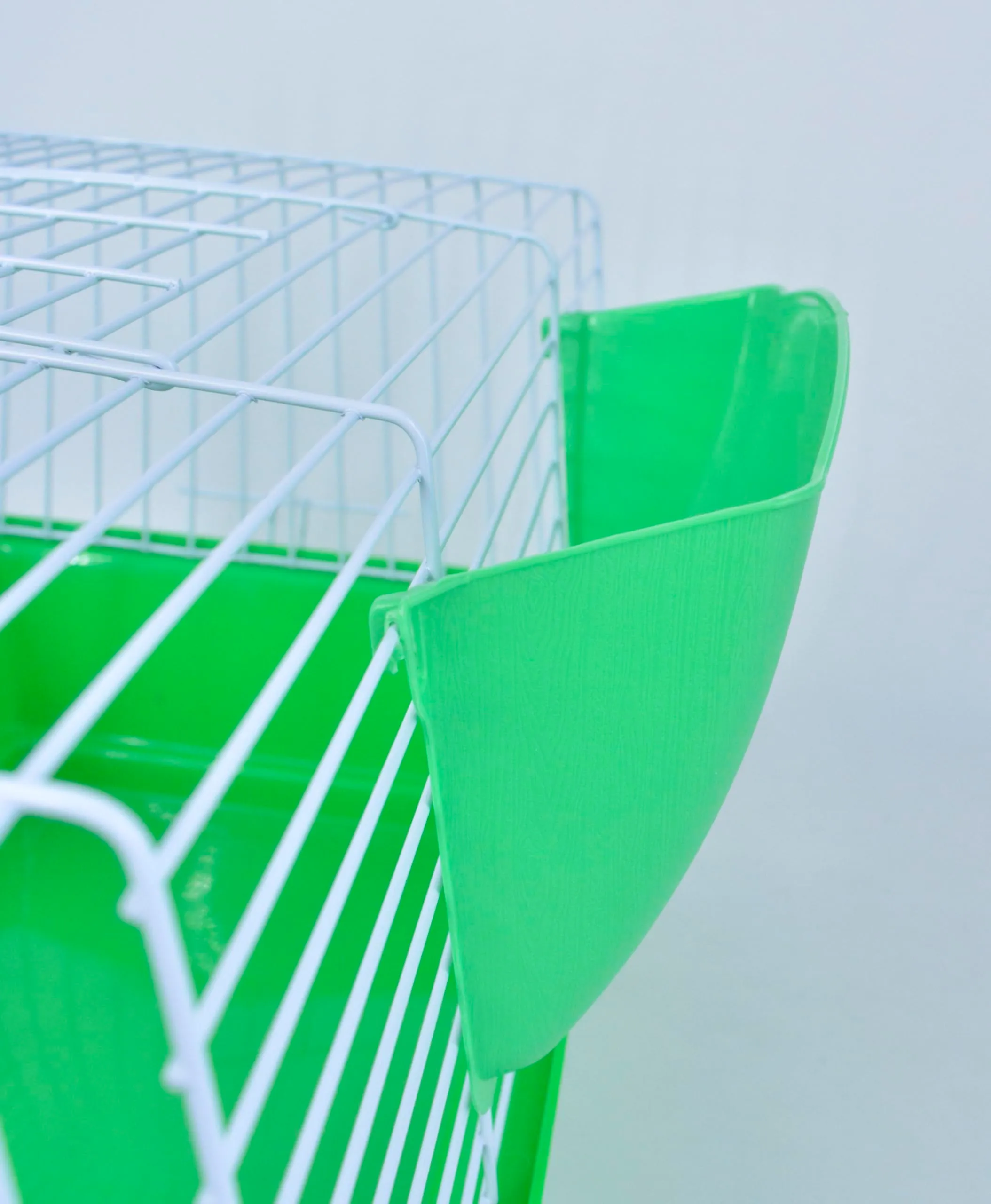 Pet's Solution - Gabbia per Coniglio Nano e Piccoli Roditori, con Portafieno e Doppia Apertura - Verde 64x36x35,5h cm - immagine 4