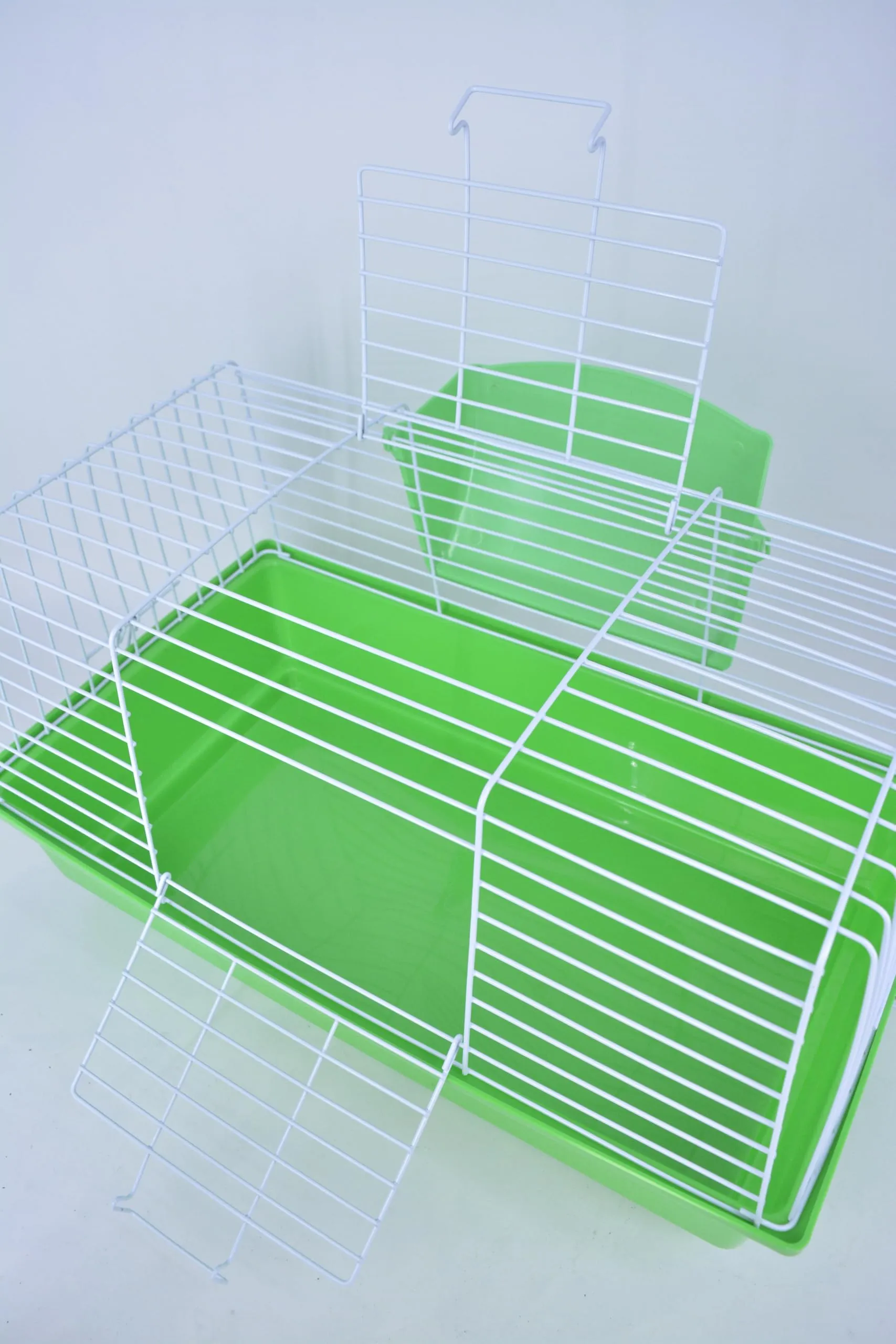 Pet's Solution - Gabbia per Coniglio Nano e Piccoli Roditori, con Portafieno e Doppia Apertura - Verde 64x36x35,5h cm - immagine 6