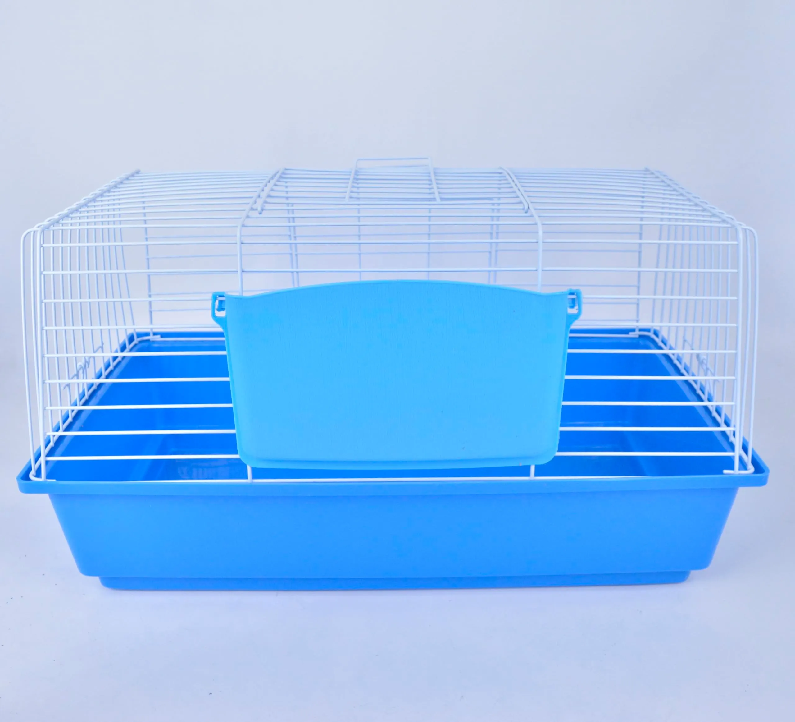 Pet's Solution - Gabbia per Coniglio Nano e Piccoli Roditori, con Portafieno e Doppia Apertura - Blu 64x36x35,5h cm - immagine 3