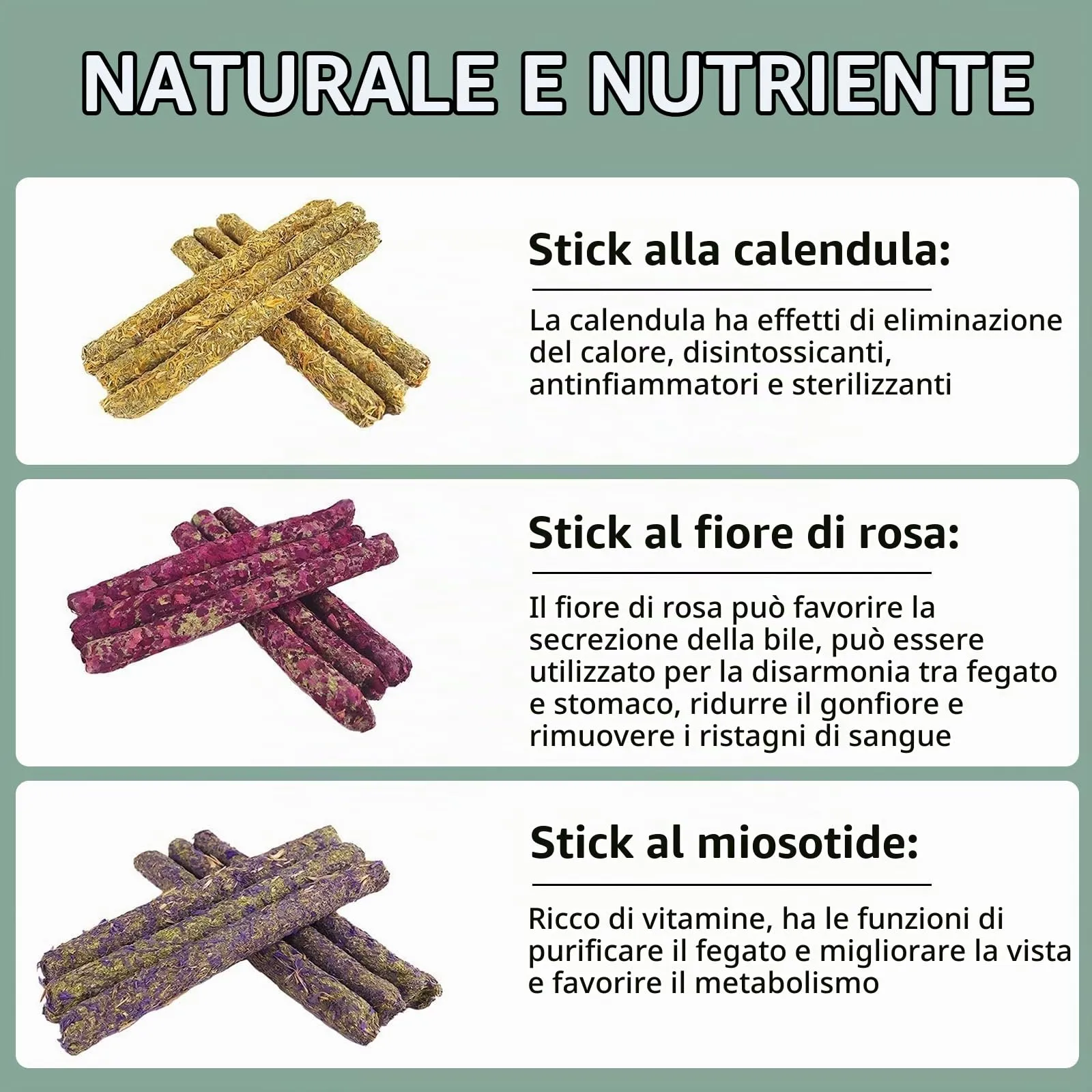 AMSGANK Giocattoli da Masticare per Conigli, Giochi Coniglio Nano Giochi Bastoncini di Fieno con Petali Giocattoli Molari Naturali per Porcellini d'India, Conigli, Criceti, Cincillà - immagine 2