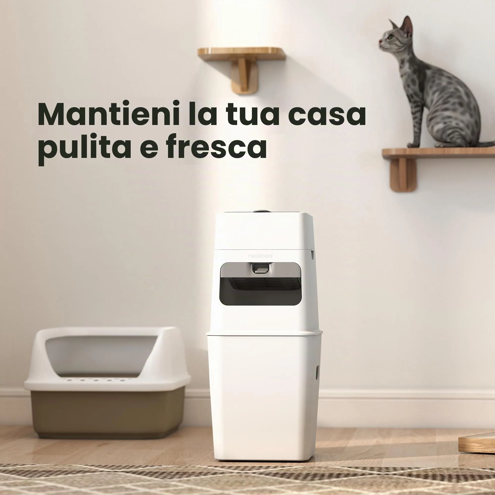 Neakasa PooGuard, Cestino per Lo smaltimento della lettiera, 9,2 l, per lettiera per Gatti, rifiuti e Pannolini, con finestrella di visualizzazione, Apertura più Ampia e Sacchetto di Ricarica per 4 - immagine 9