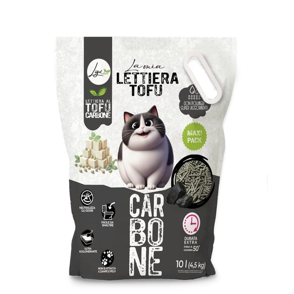 Ligo Nature Lettiera gatto|con carboni attivi | ecologica| ultra assorbente|assorbimento rapido|controllo degli odori|4 confezioni da 10l - immagine 1