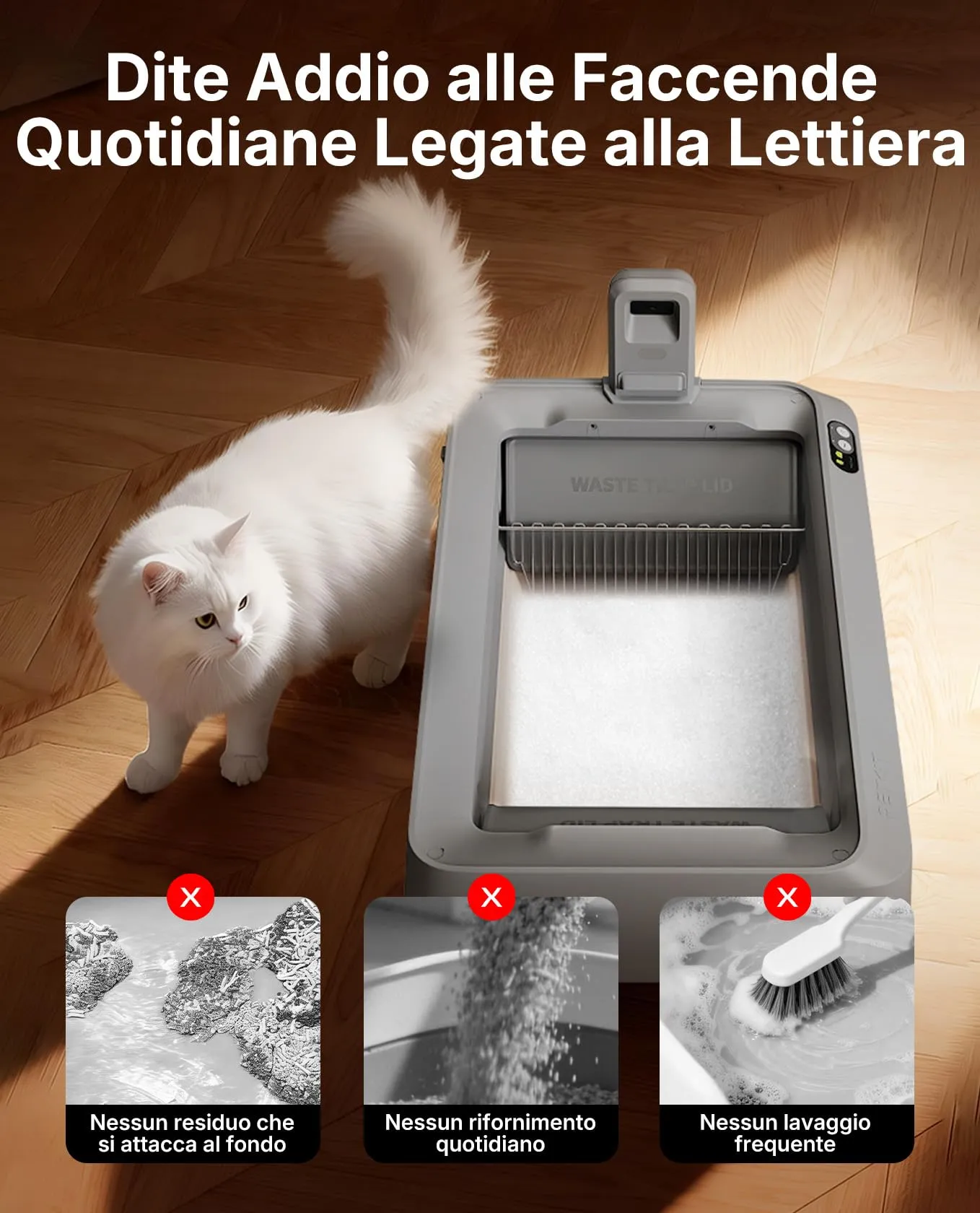 PETKIT Lettiera per Gatti Crystal, Lettiera per Gatti non Agglomerante, Compatibile con PUROBOT CRYSTAL DUO, Eliminazione Multi-odore, Antipolvere, Leggera e Pronta, Ricambio Diretto, 4 Sacchi - immagine 3