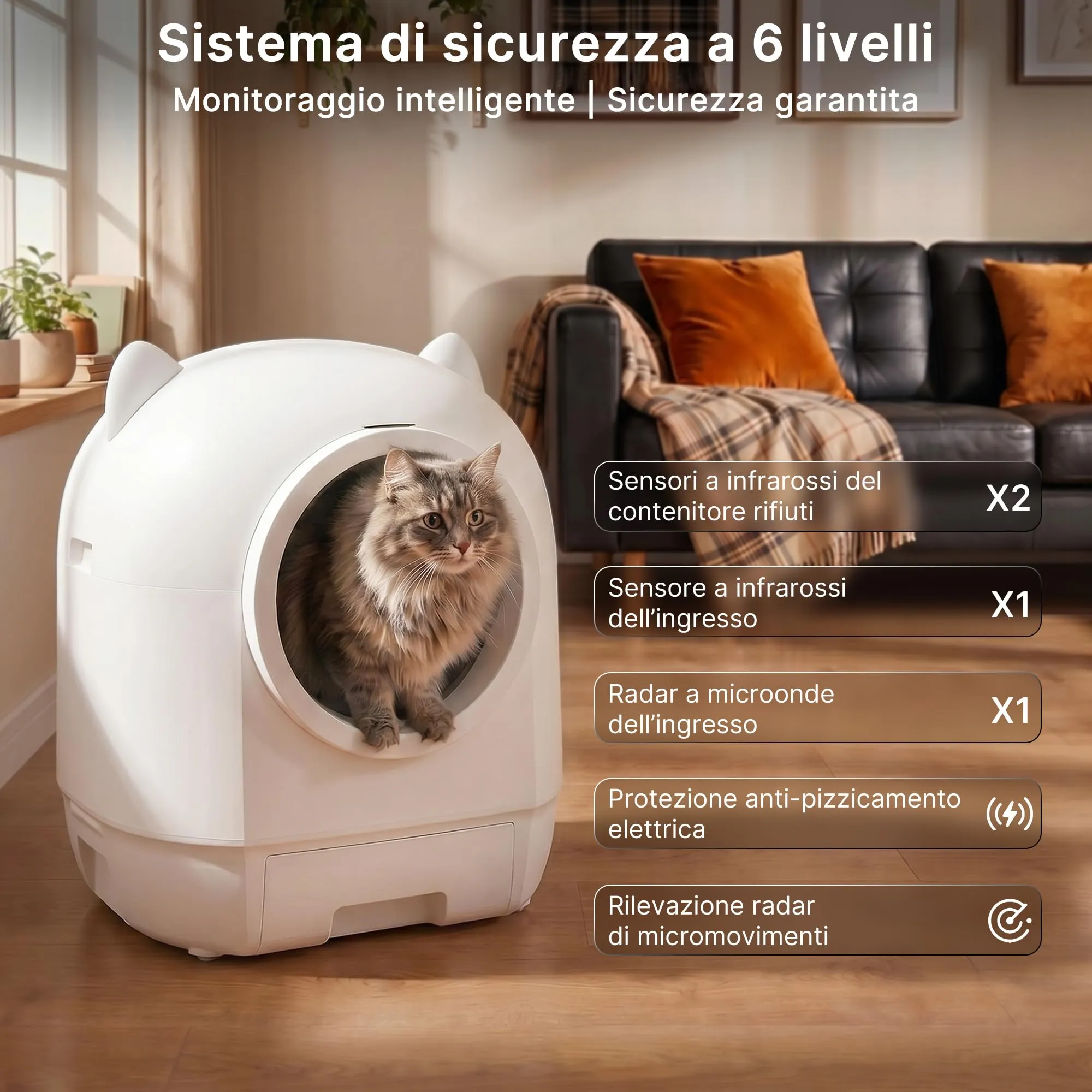 Devoko Lettiera Gatto Autopulente con APP, Lettiera Autopulente per Gatti - immagine 3