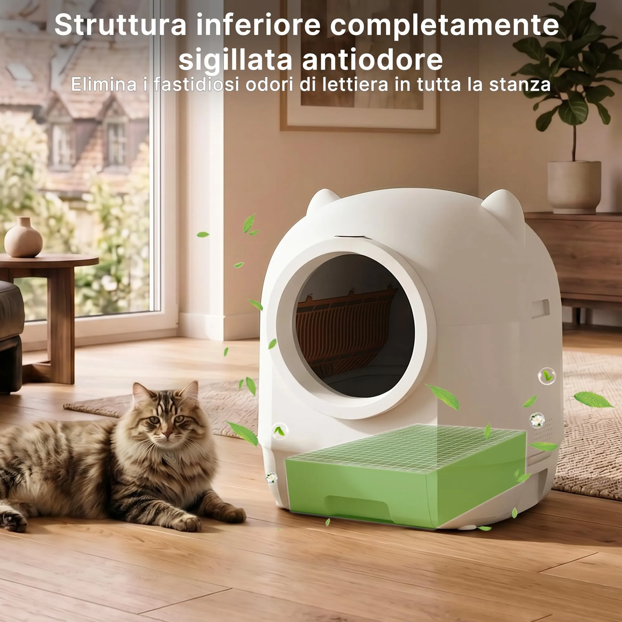 Devoko Lettiera Gatto Autopulente con APP, Lettiera Autopulente per Gatti - immagine 4